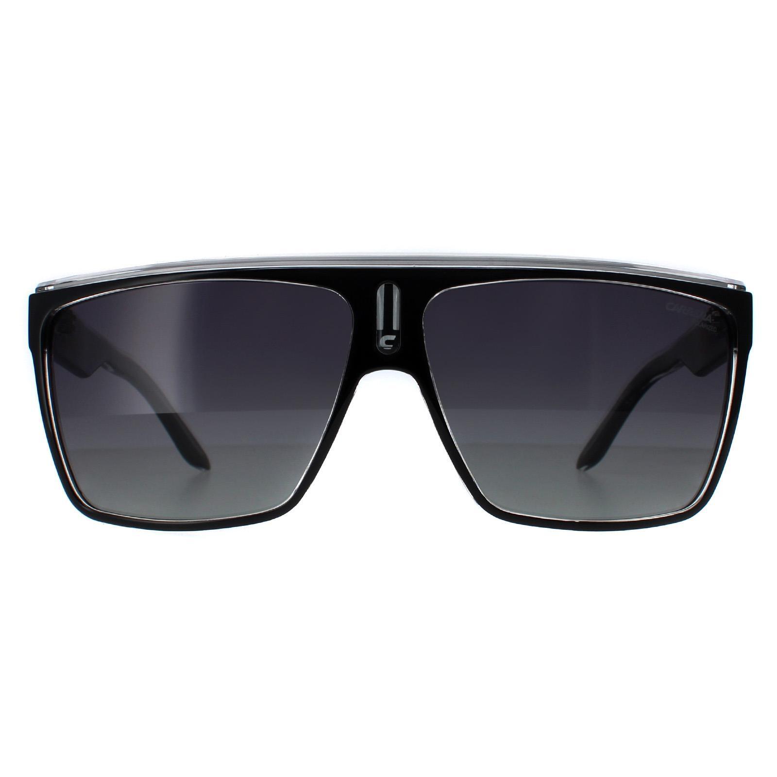Carrera Shield Unisex Black White Grey Gradient Polarized Sunglasses