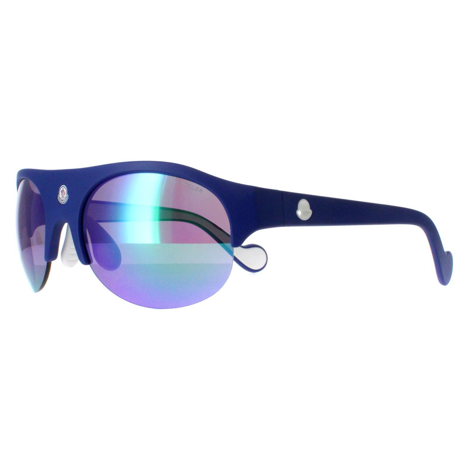 Moncler Semi Rimless Unisex Blue Green Mirror ML0050