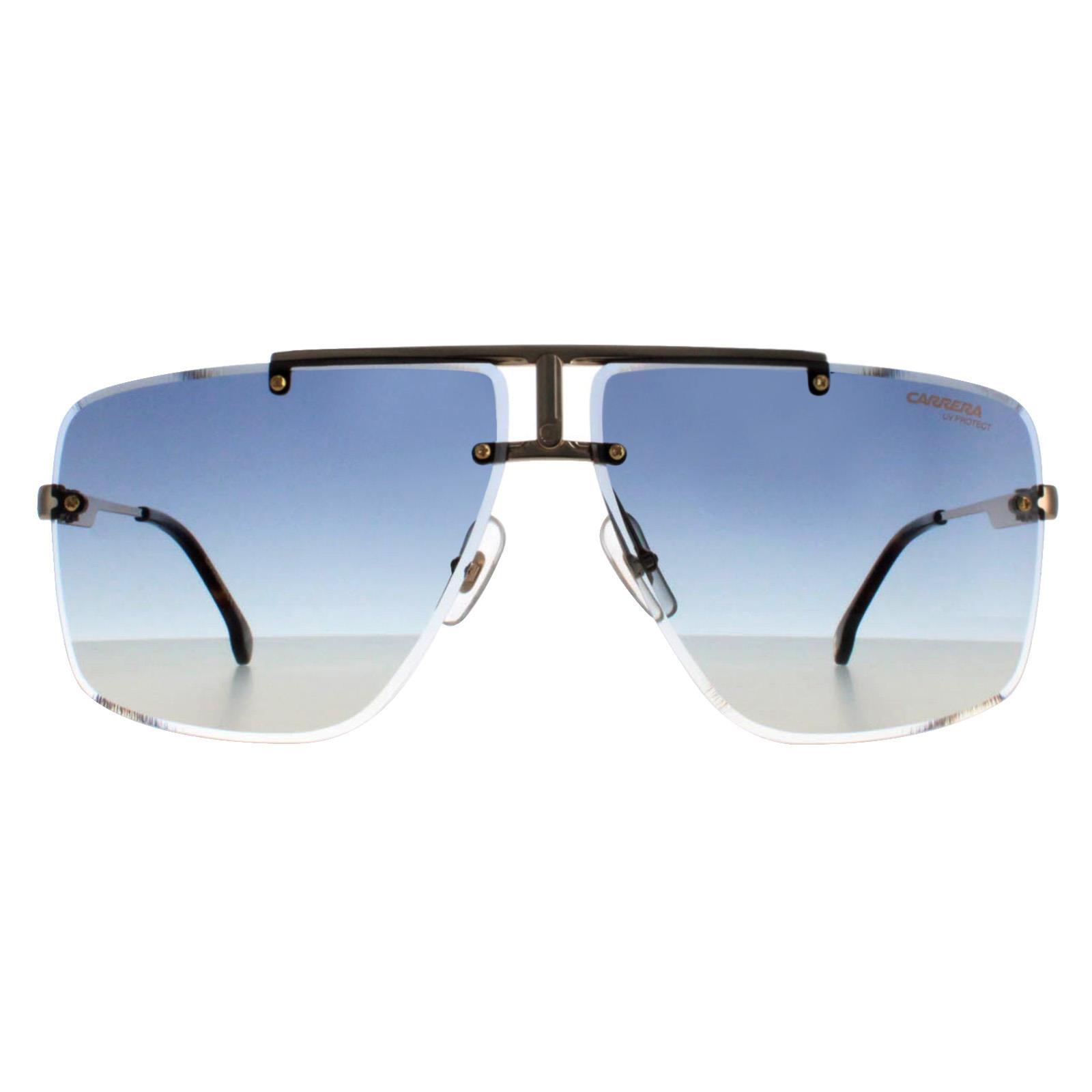 Carrera Rimless Unisex Yellow Gold Dark Blue Gradient Sunglasses