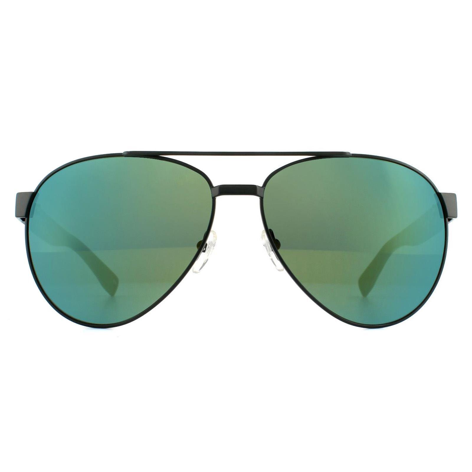 Lacoste Aviator Unisex Matte Green Green Mirror Sunglasses