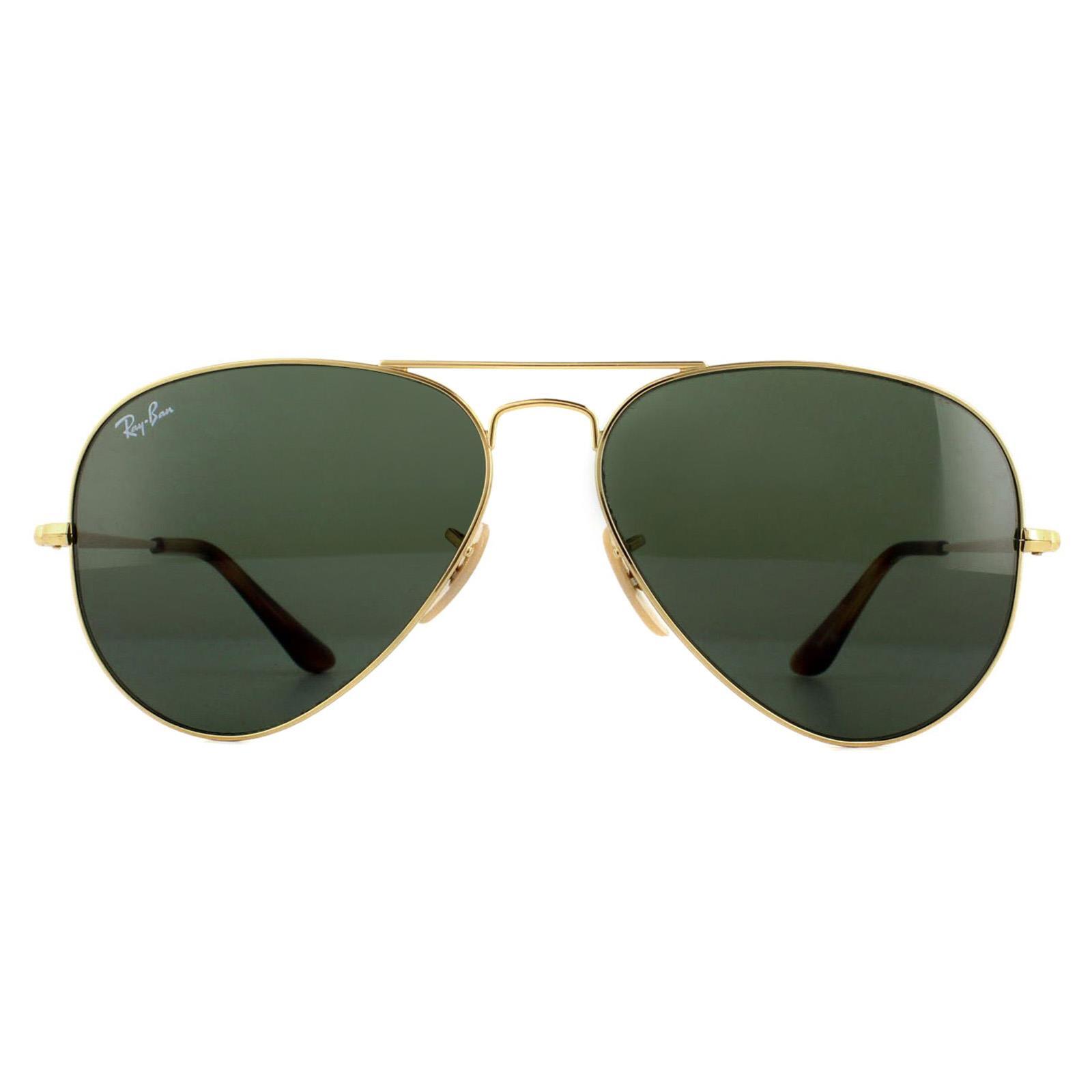 Ray-Ban Aviator Unisex Gold Green Sunglasses