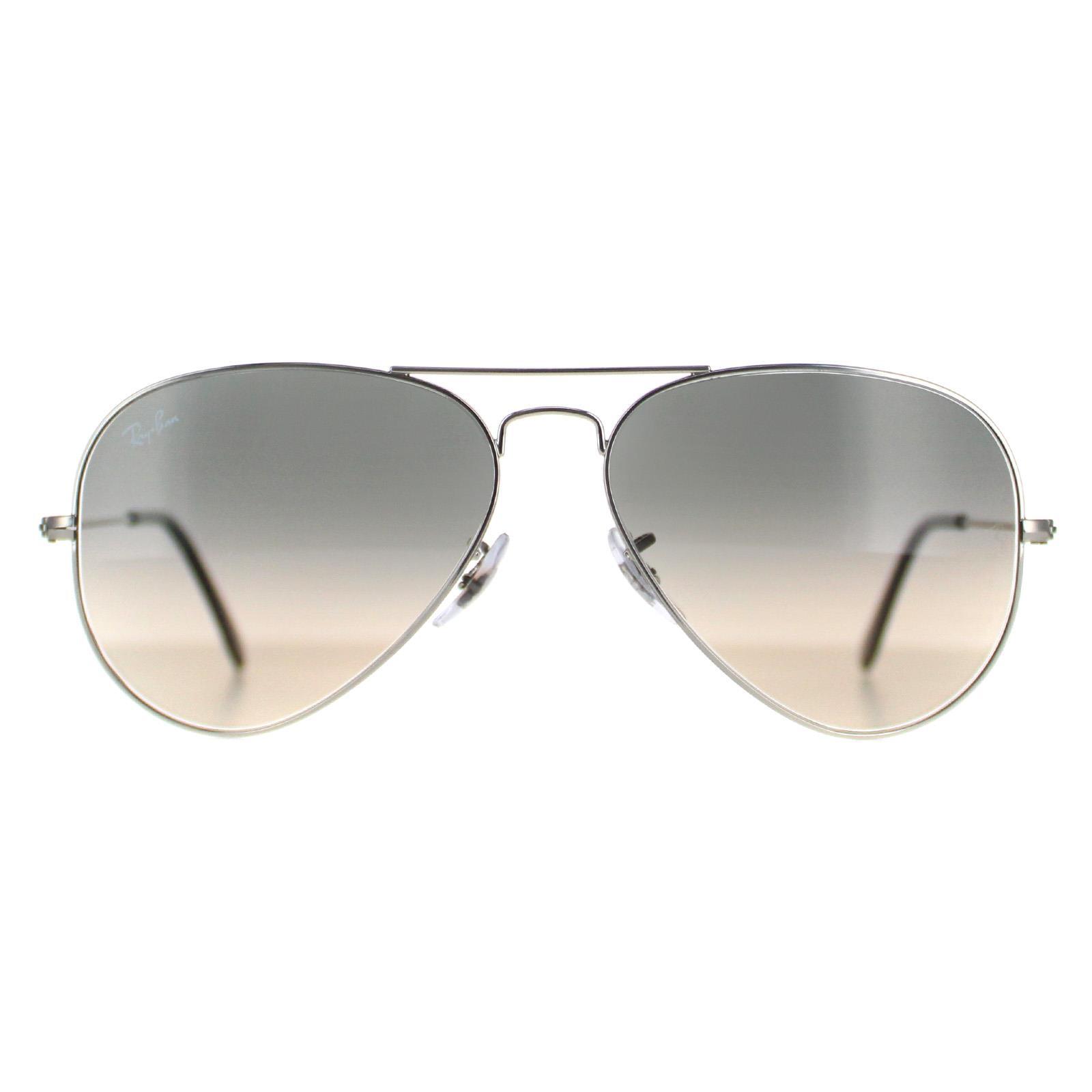 Ray-Ban Aviator Unisex Silver Grey Gradient Sunglasses