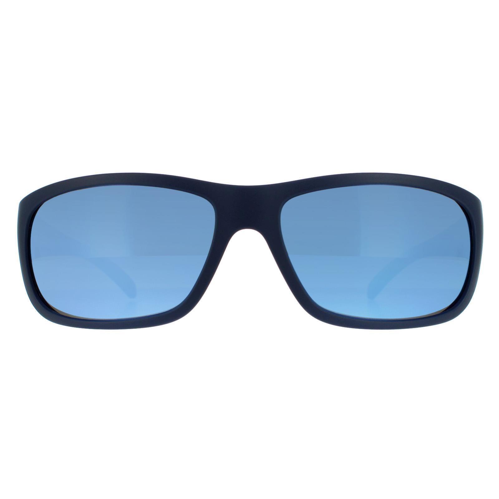 Arnette Rectangle Mens Matte Blue Dark Grey Mirror Water Blue Sunglasses