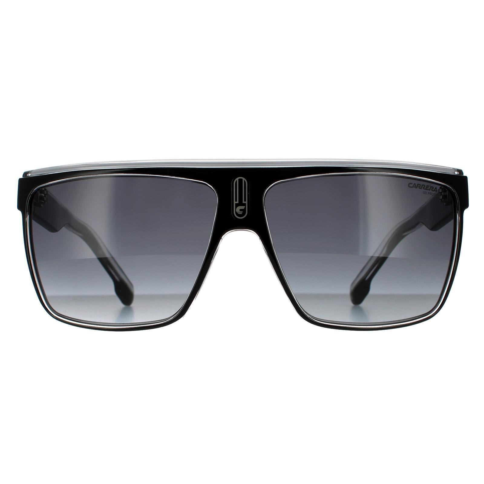 Carrera Shield Unisex Black White Dark Grey Gradient Sunglasses