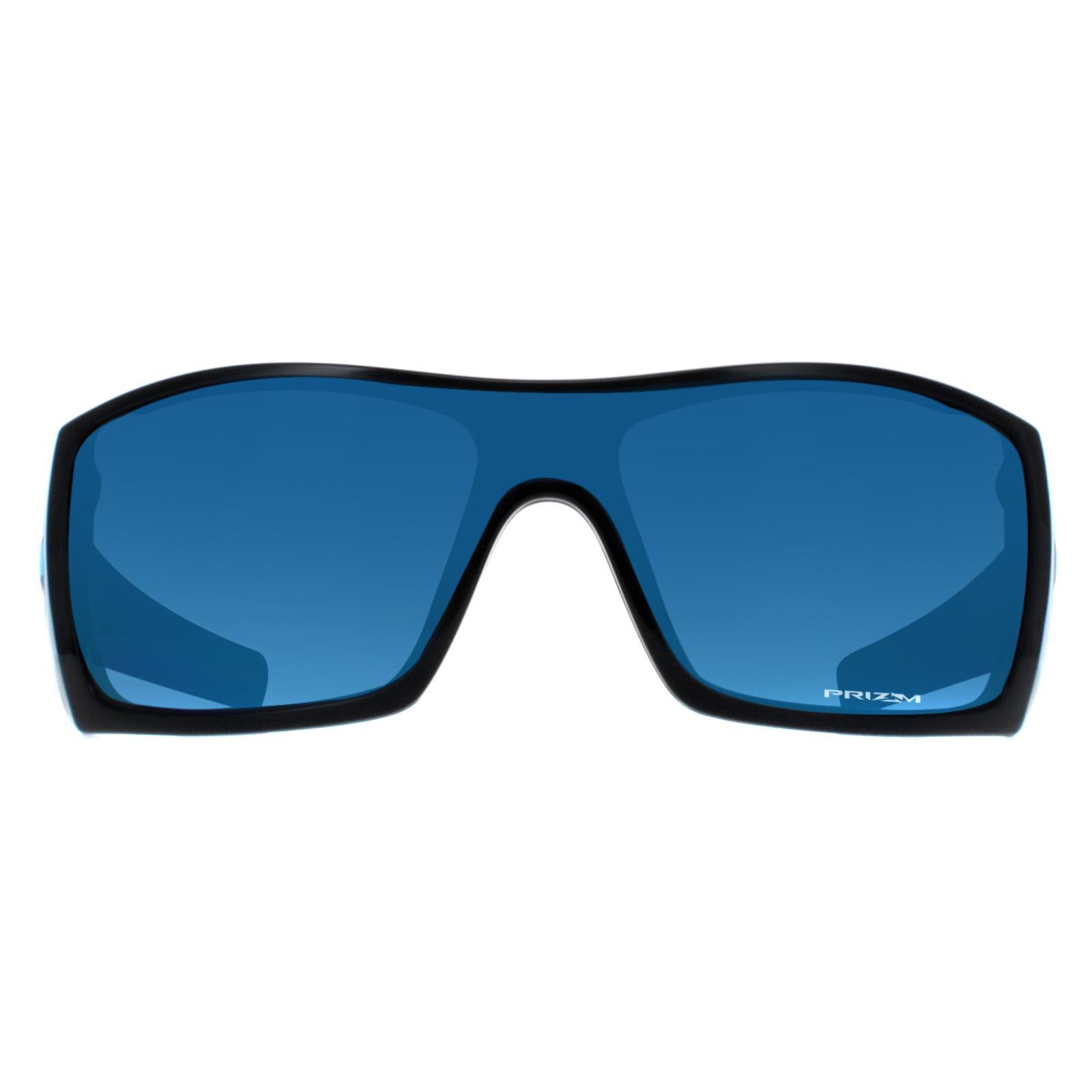Oakley Shield Mens Polished Black Prizm Sapphire Sunglasses
