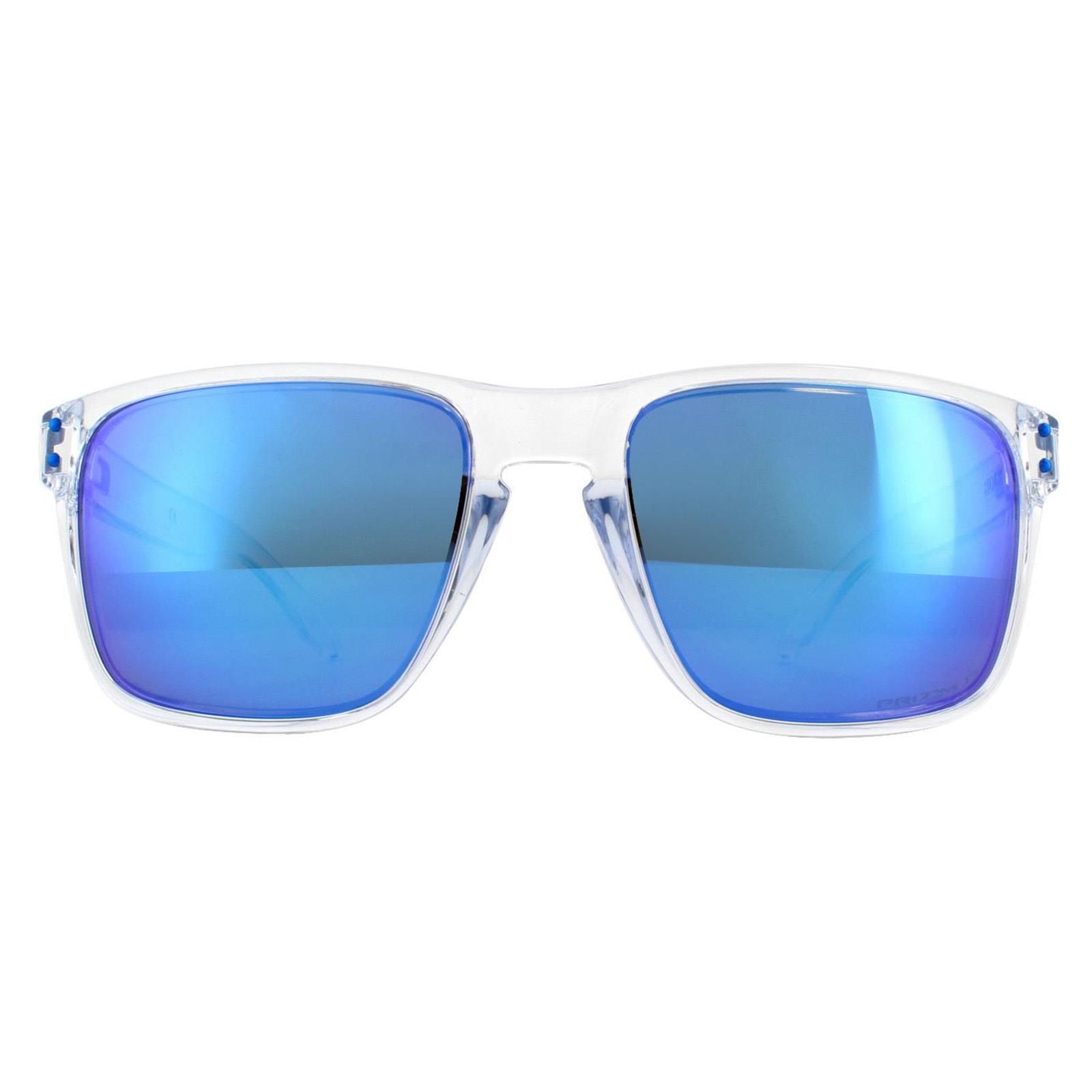 Oakley Square Mens Polished Clear Prizm Sapphire Polarized Sunglasses