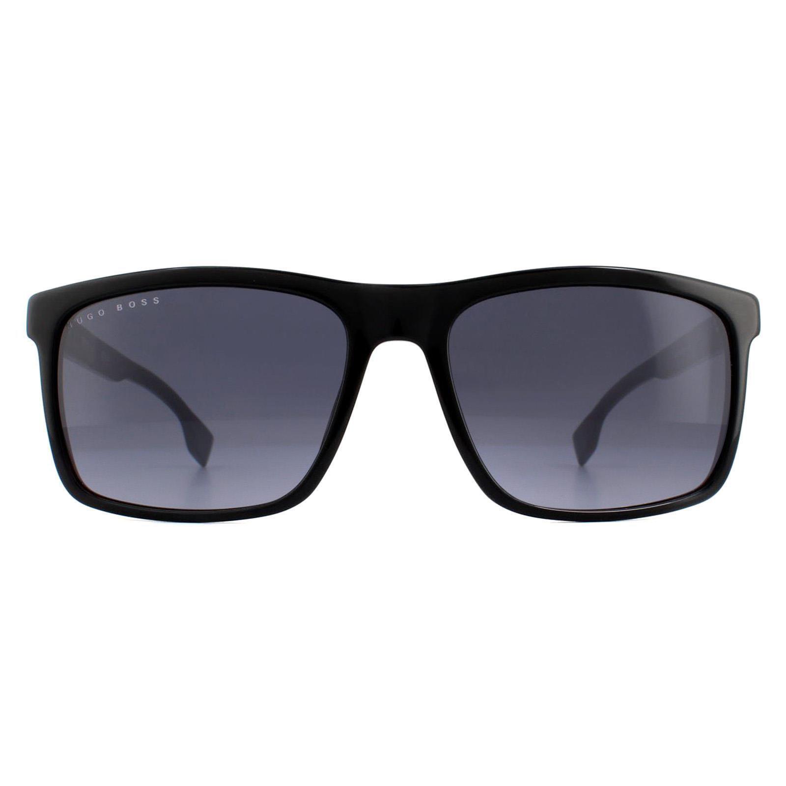 Hugo Boss Rectangle Mens Black Grey Sunglasses