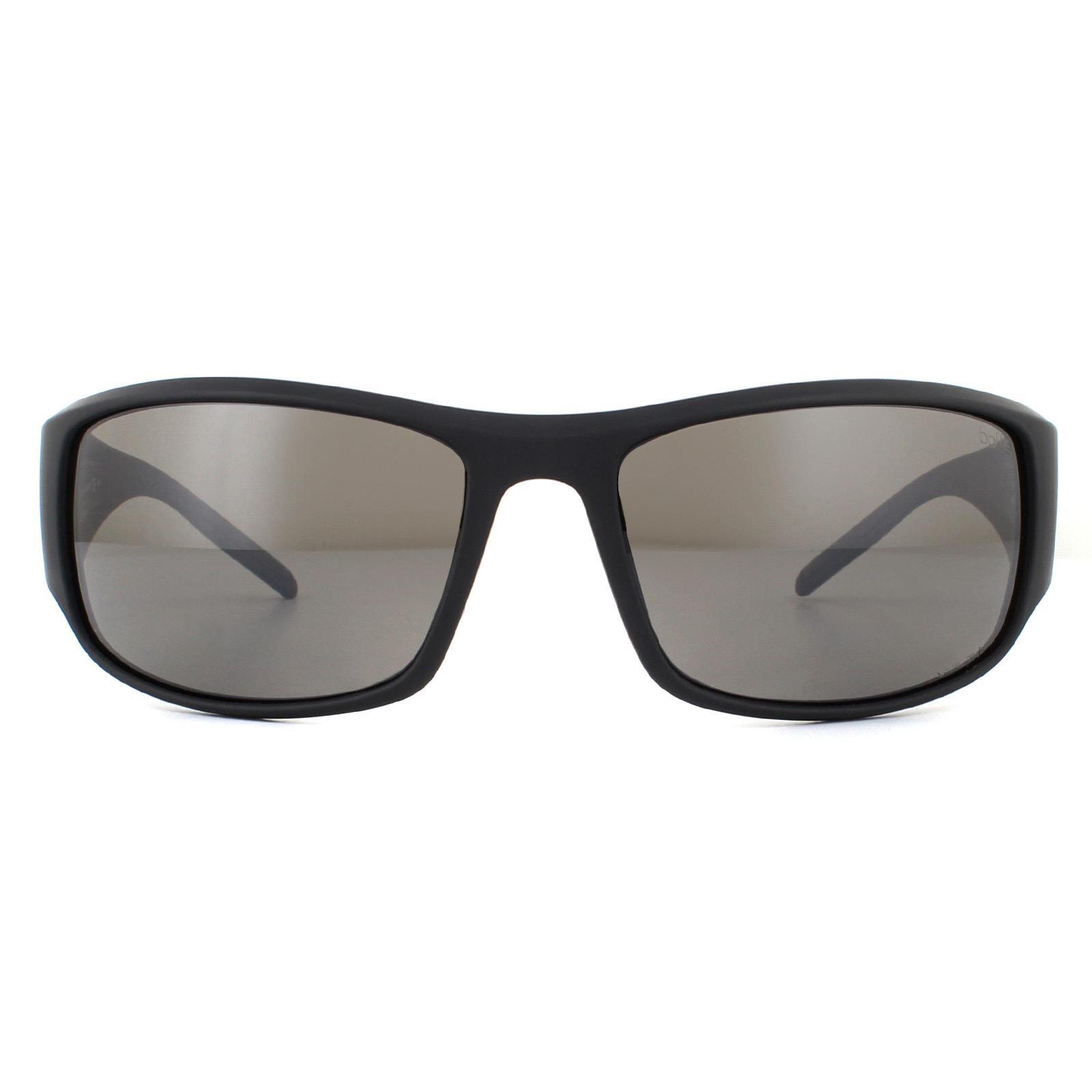 Bolle Wrap Unisex Matte Black Volt+ Gun Polarized Sunglasses
