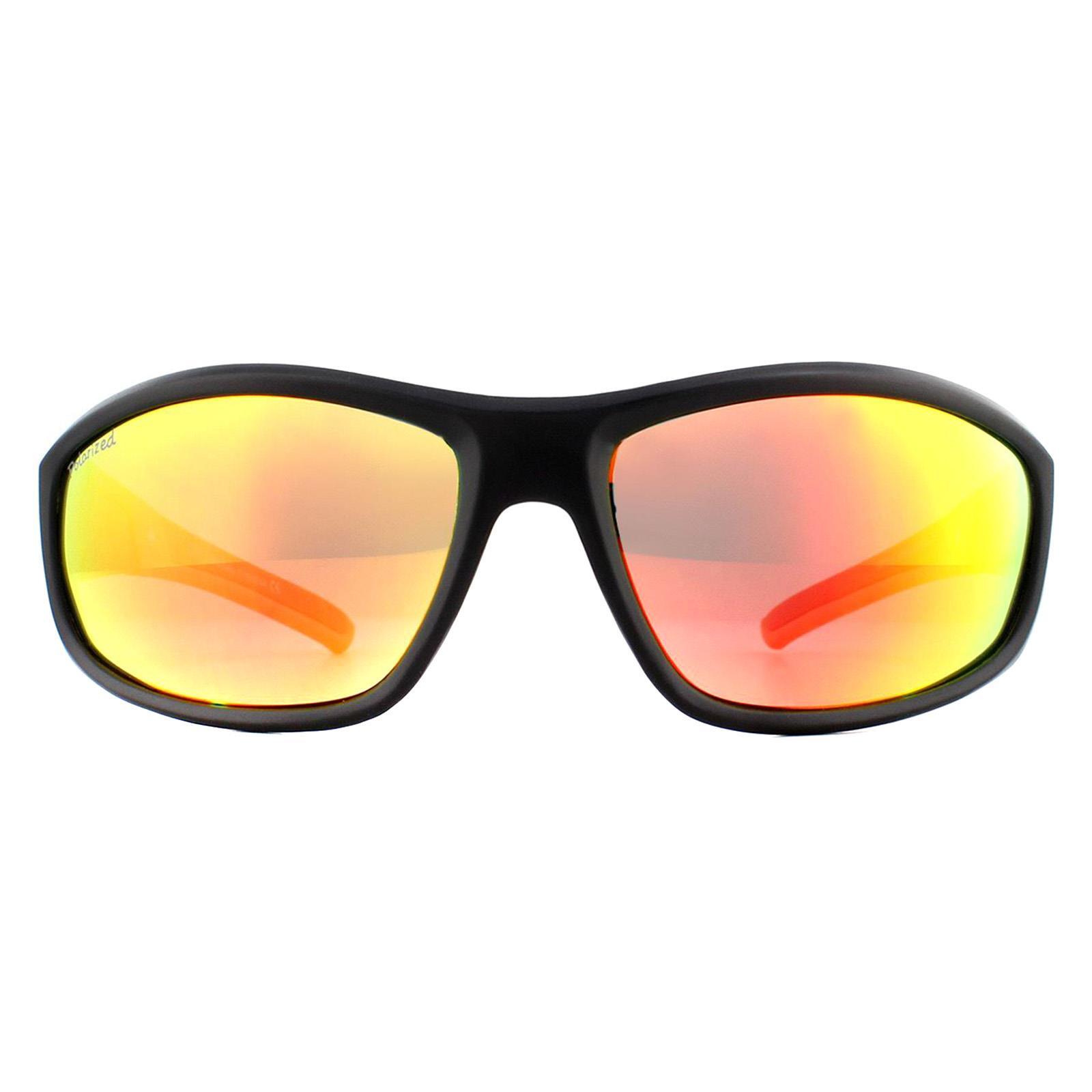 Montana Wrap Mens Black Rubber Smoke Polarized Sunglasses