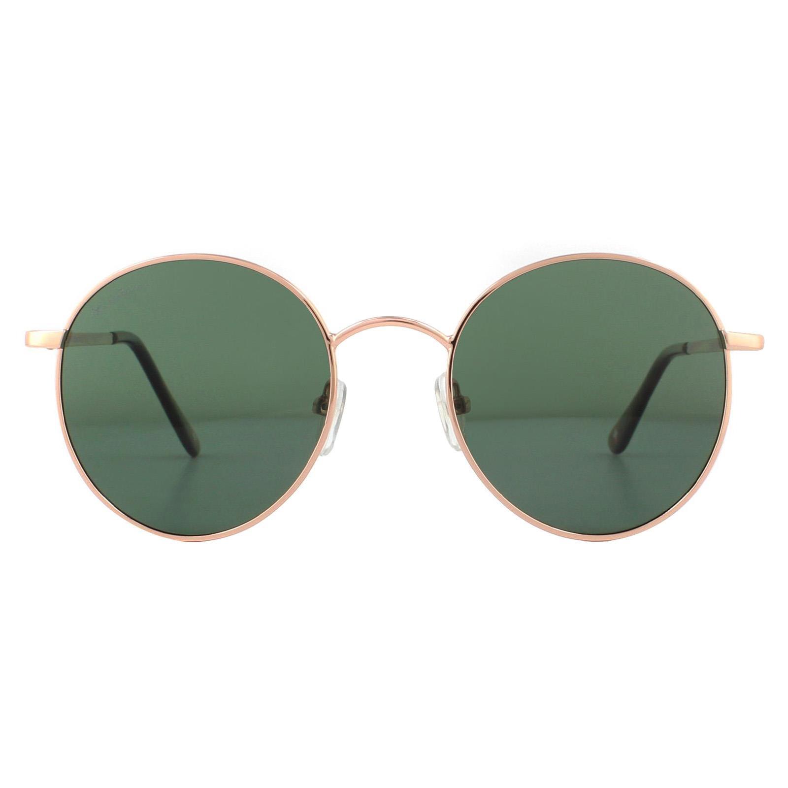 Montana Round Unisex Pink Gold G-15 Green Polarized Sunglasses