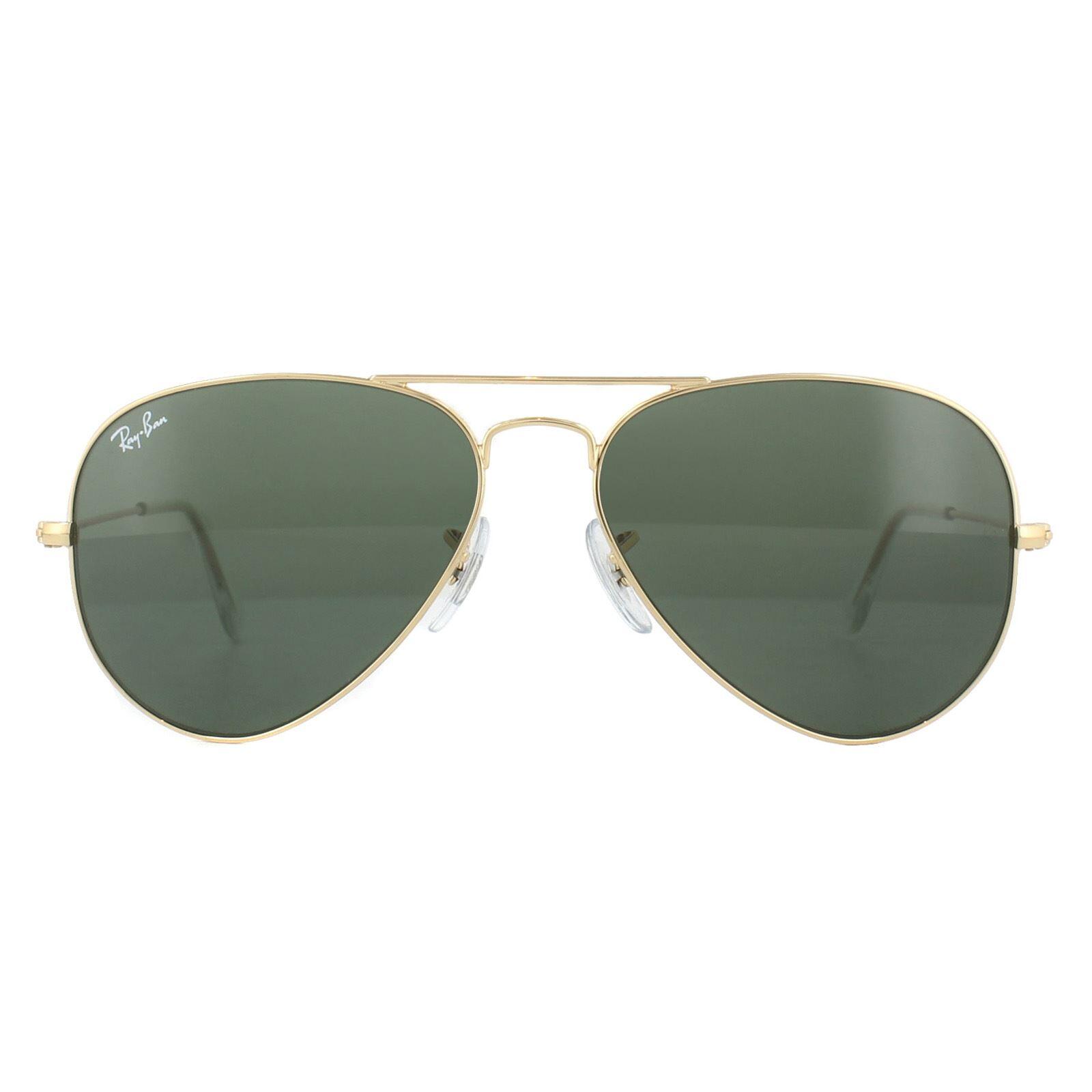 Ray-Ban Aviator Unisex Gold Green Sunglasses