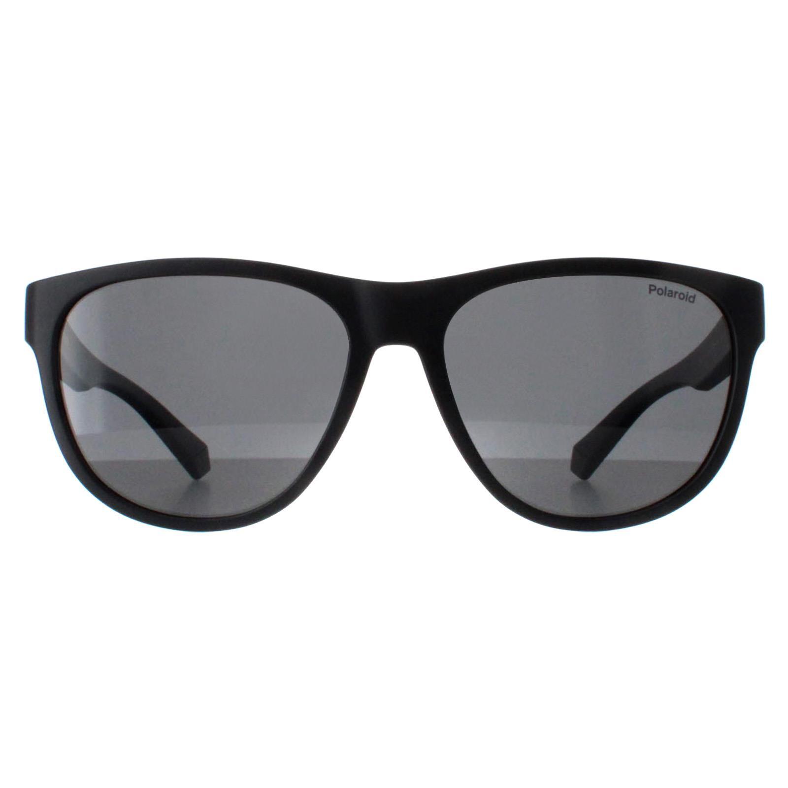 Polaroid Round Unisex Matte Black Grey Polarized PLD 2156/S