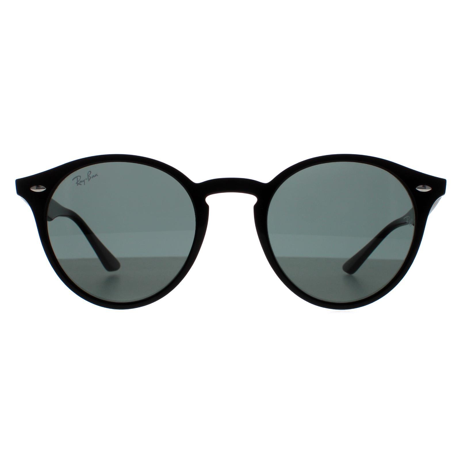 Ray-Ban Round Unisex Black Green Sunglasses