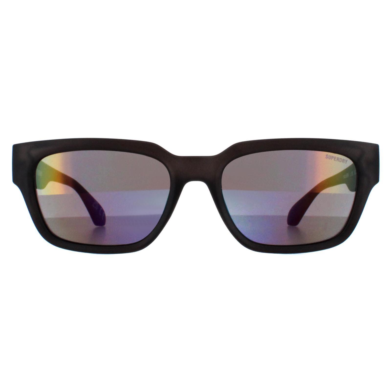 Superdry Rectangle Mens Black Purple Flash Mirror 5004