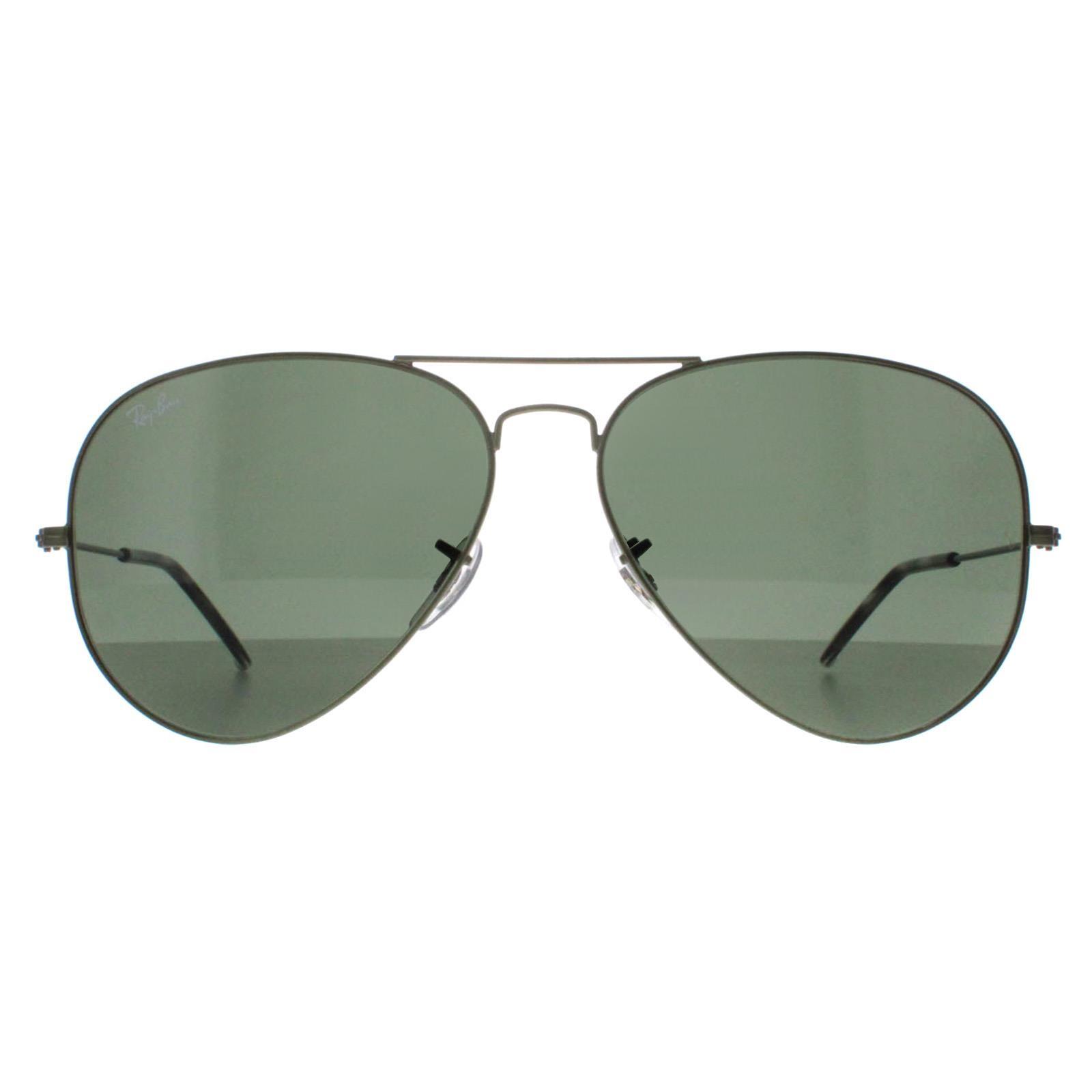 Ray-Ban Aviator Unisex Matte Transparent Green G-15 Green Aviator