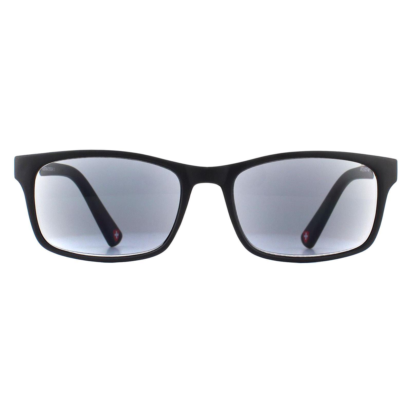 Montana Rectangle Unisex Black Grey Readers +3.00 Sunglasses