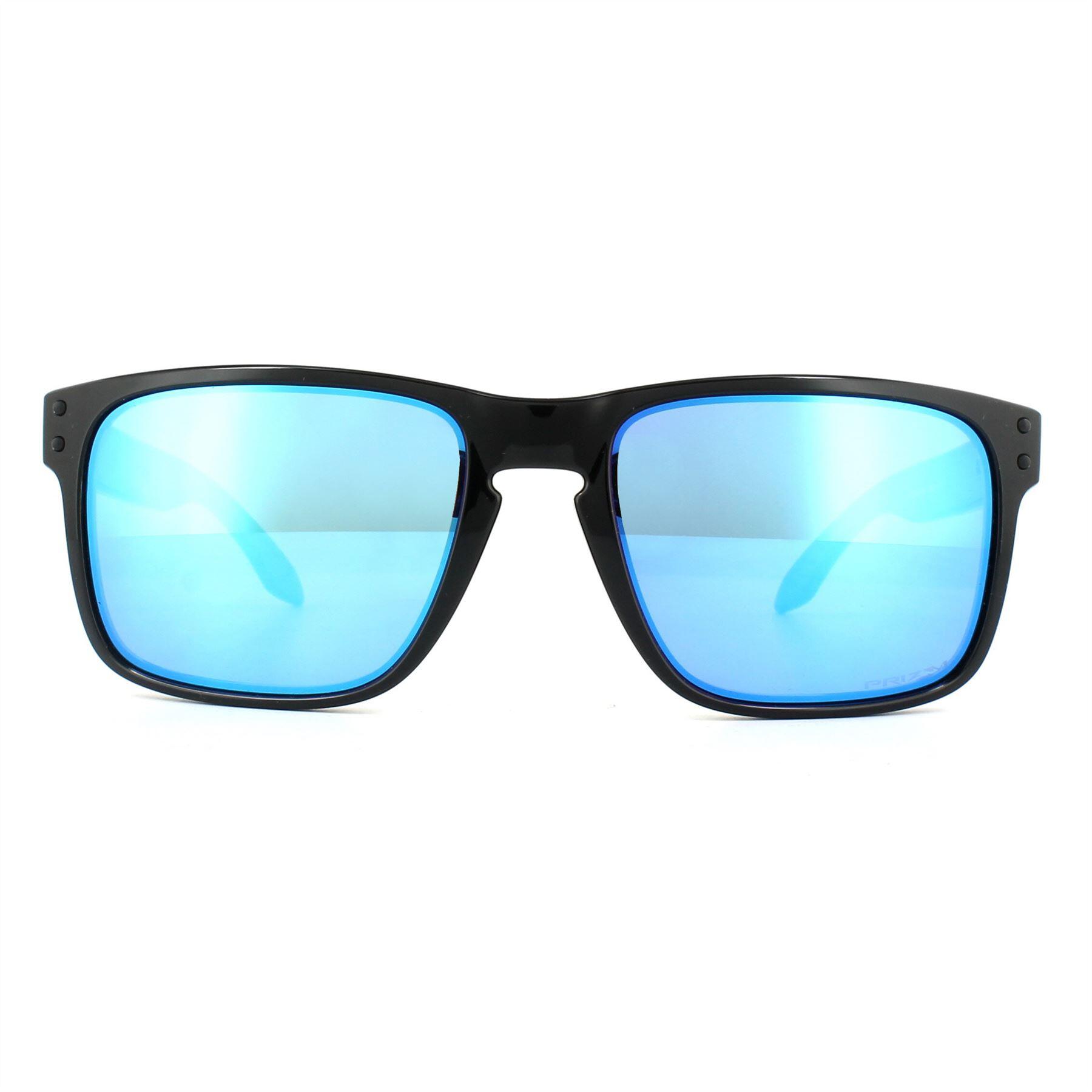 Oakley Rectangle Mens Polished Black Prizm Sapphire Sunglasses