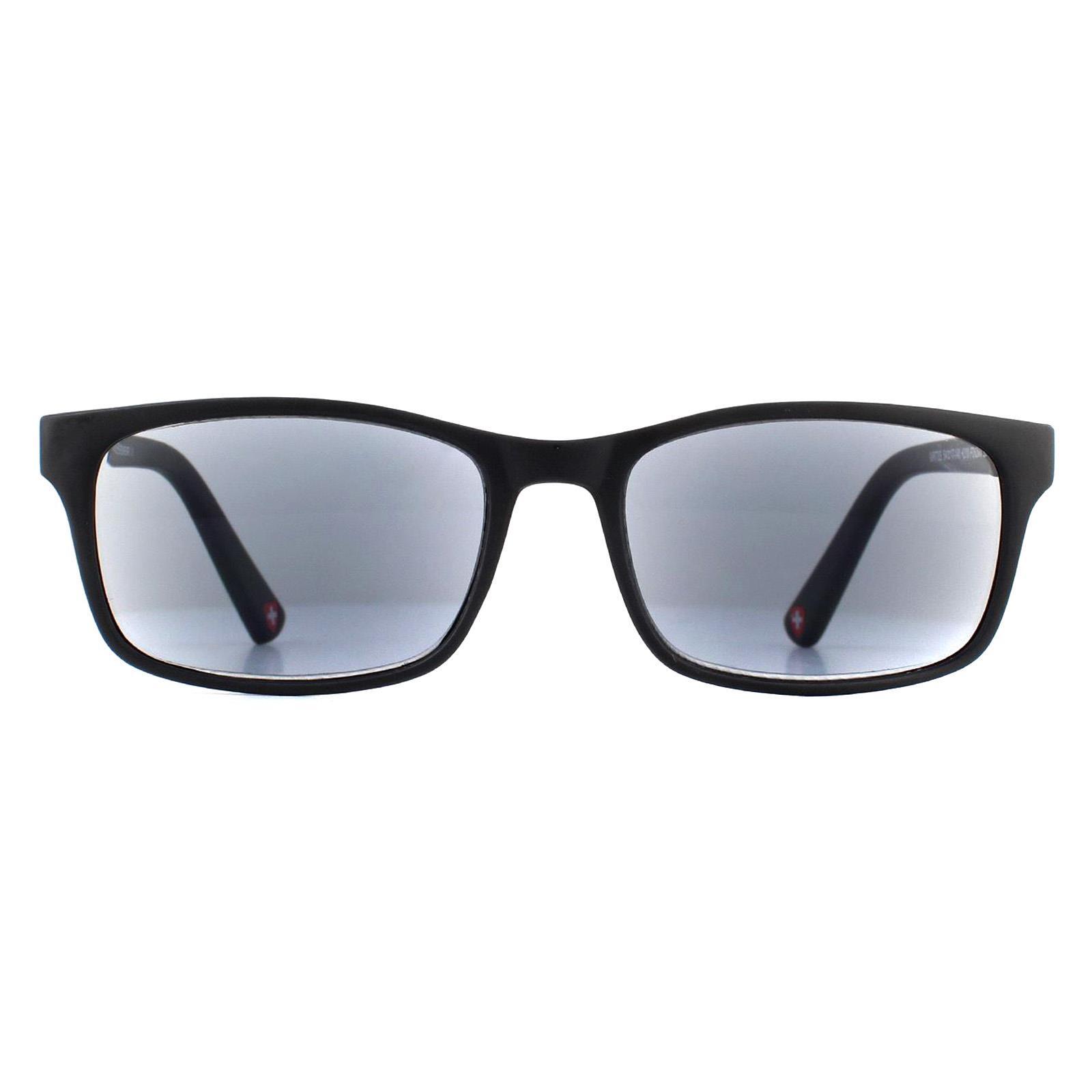 Montana Rectangle Unisex Black Grey Readers +2.00 Sunglasses