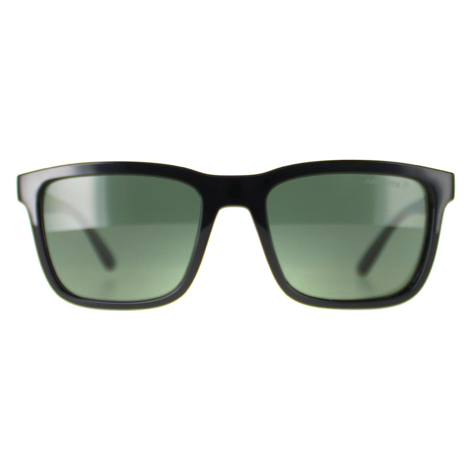 Arnette Rectangle Mens Black Dark Green Polarized AN4321 Lebowl