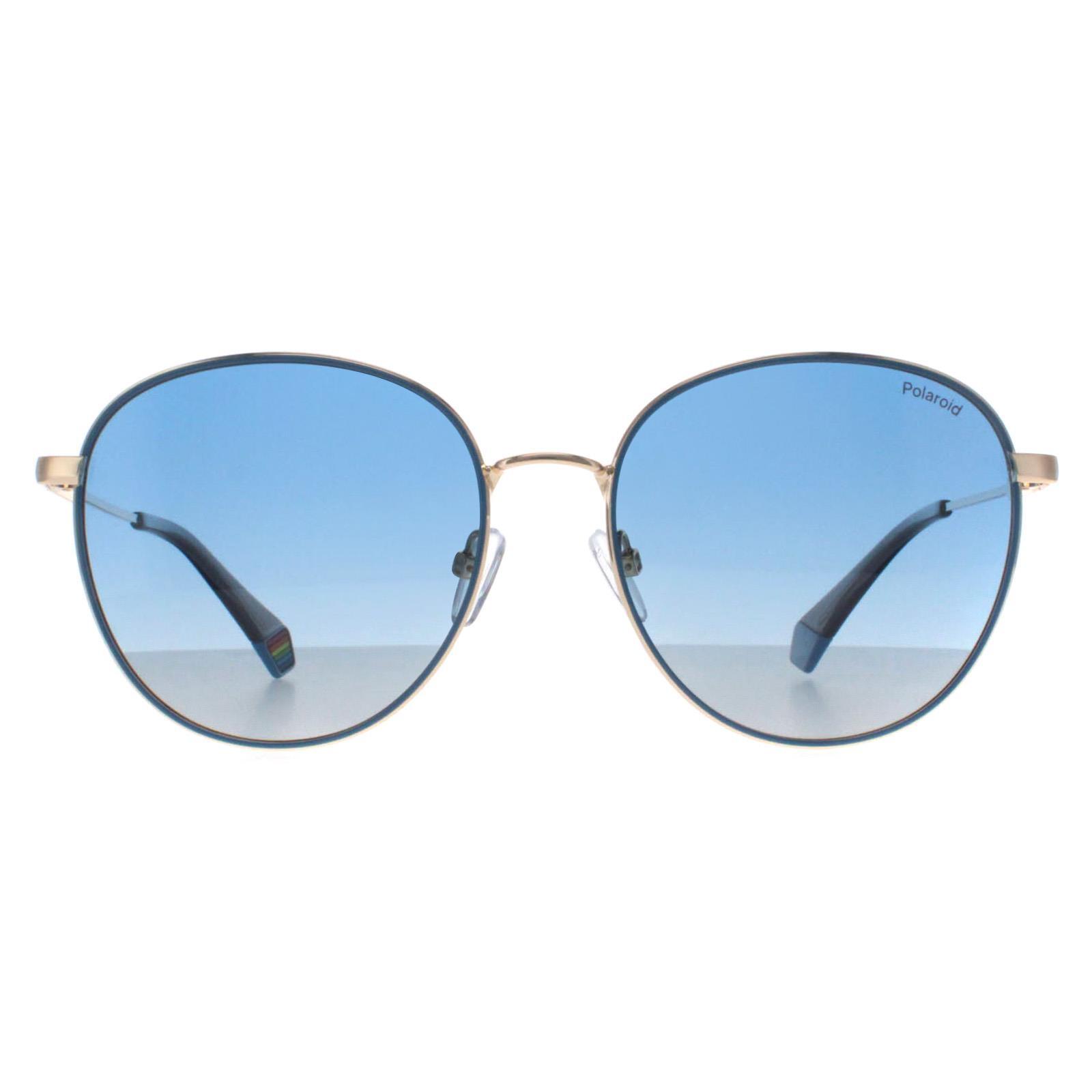 Polaroid Round Unisex Gold Blue Blue Gradient Polarized PLD 6215/S/X