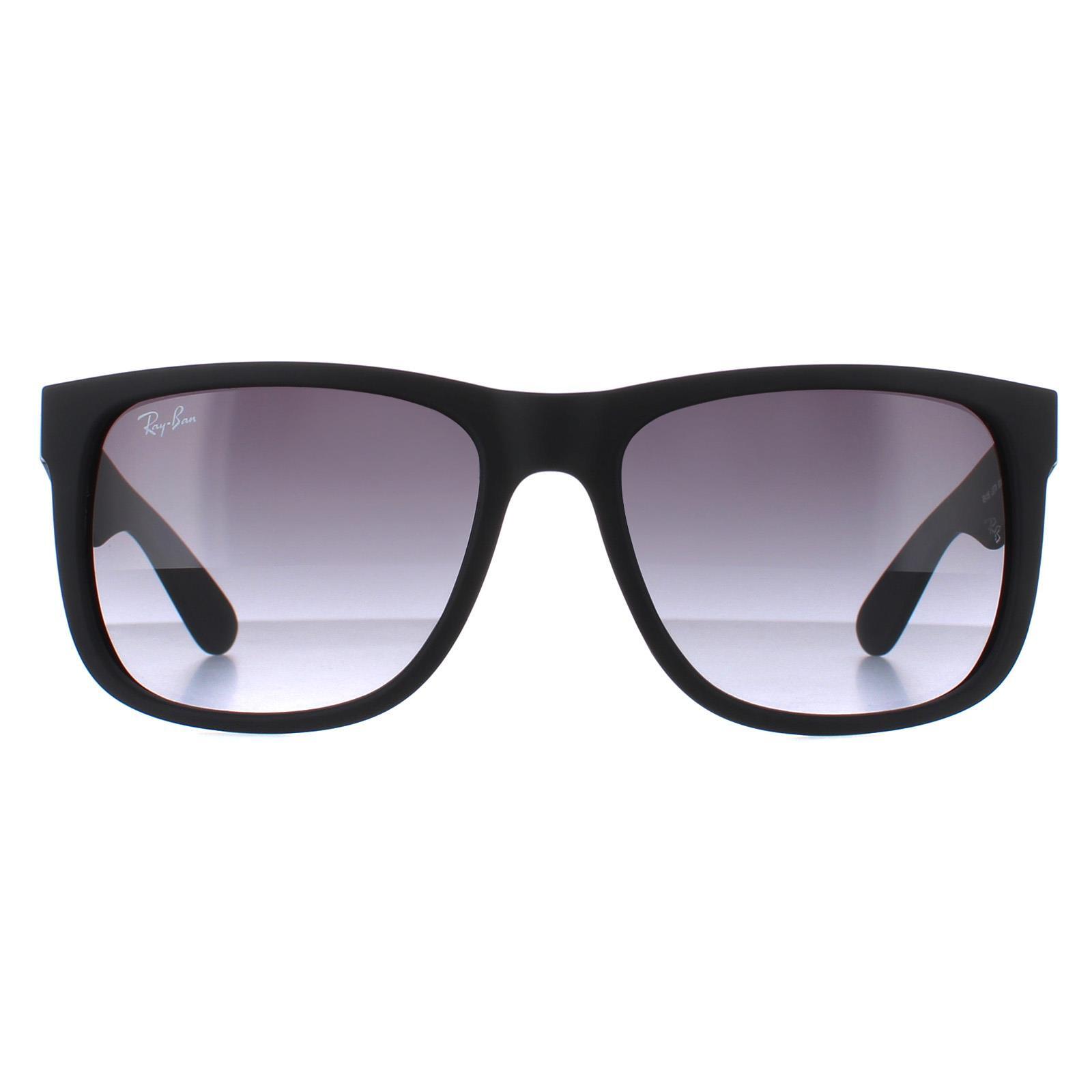 Ray-Ban Rectangle Mens Rubber Black Grey Gradient Sunglasses