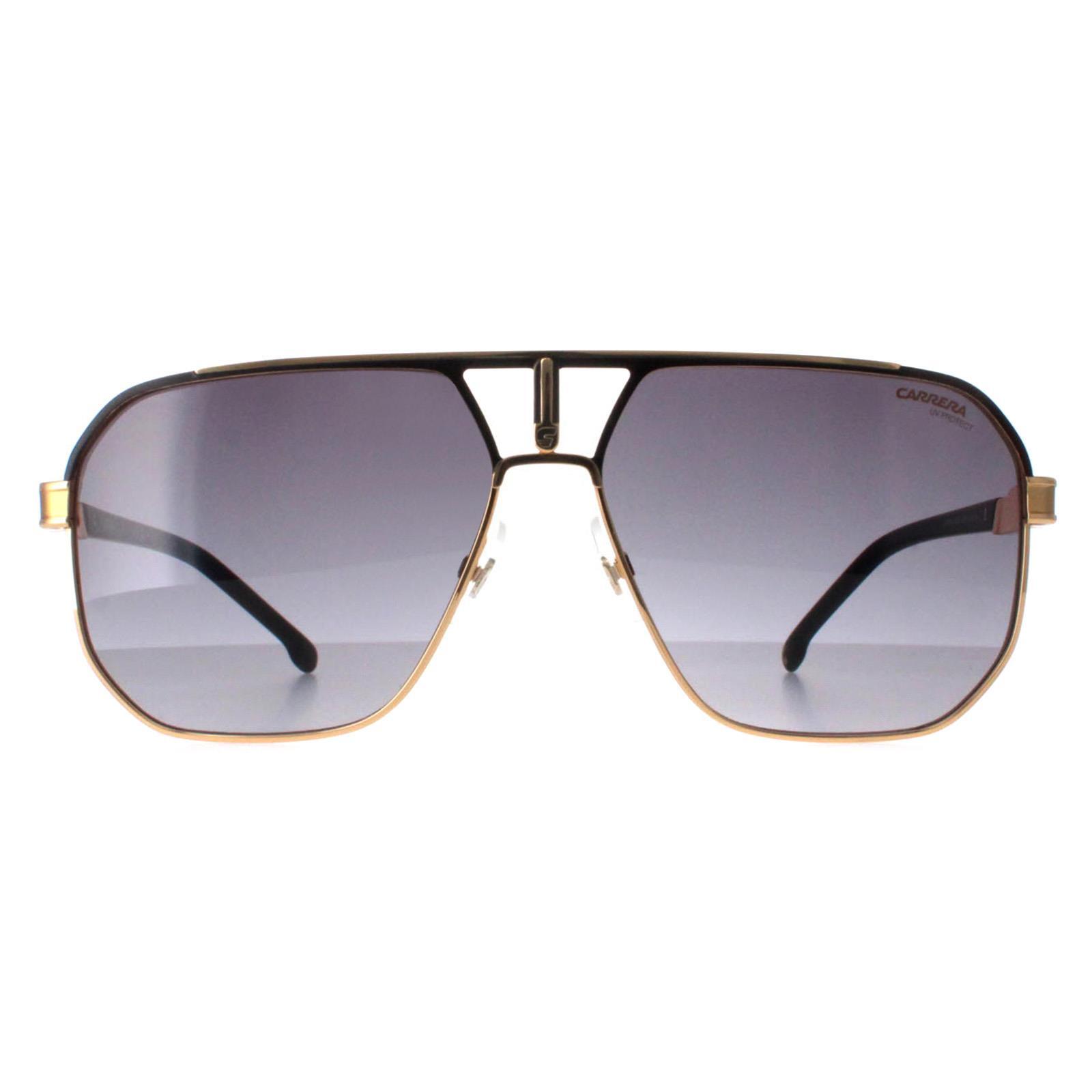 Carrera Aviator Mens Matte Black and Gold Dark Grey Gradient 1062/S