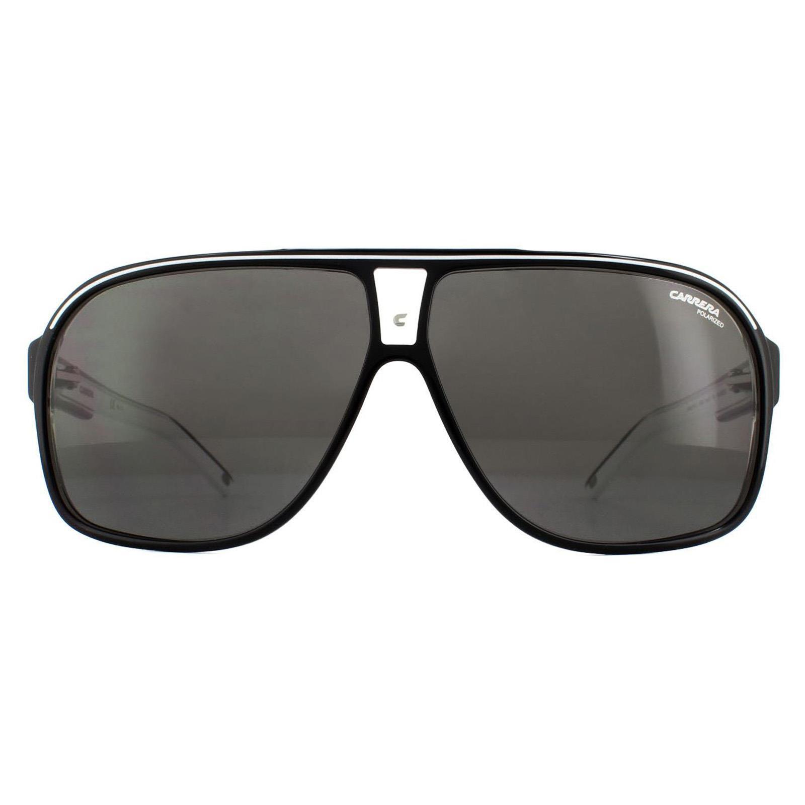 Carrera Aviator Unisex Black Crystal Grey Polarized Sunglasses