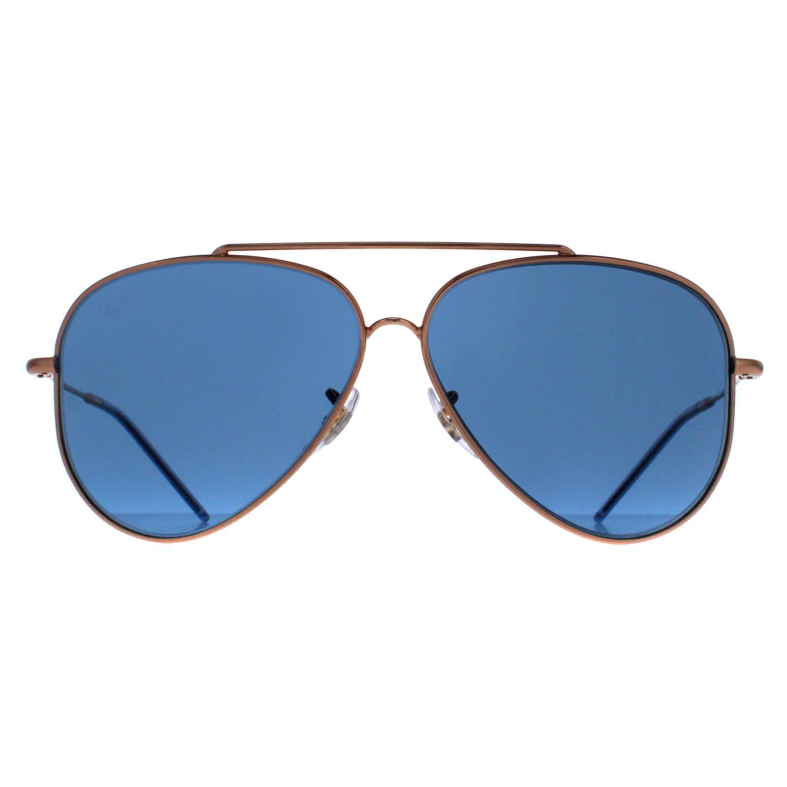 Ray-Ban Aviator Unisex Rose Gold Blue RB0101S Aviator Reverse
