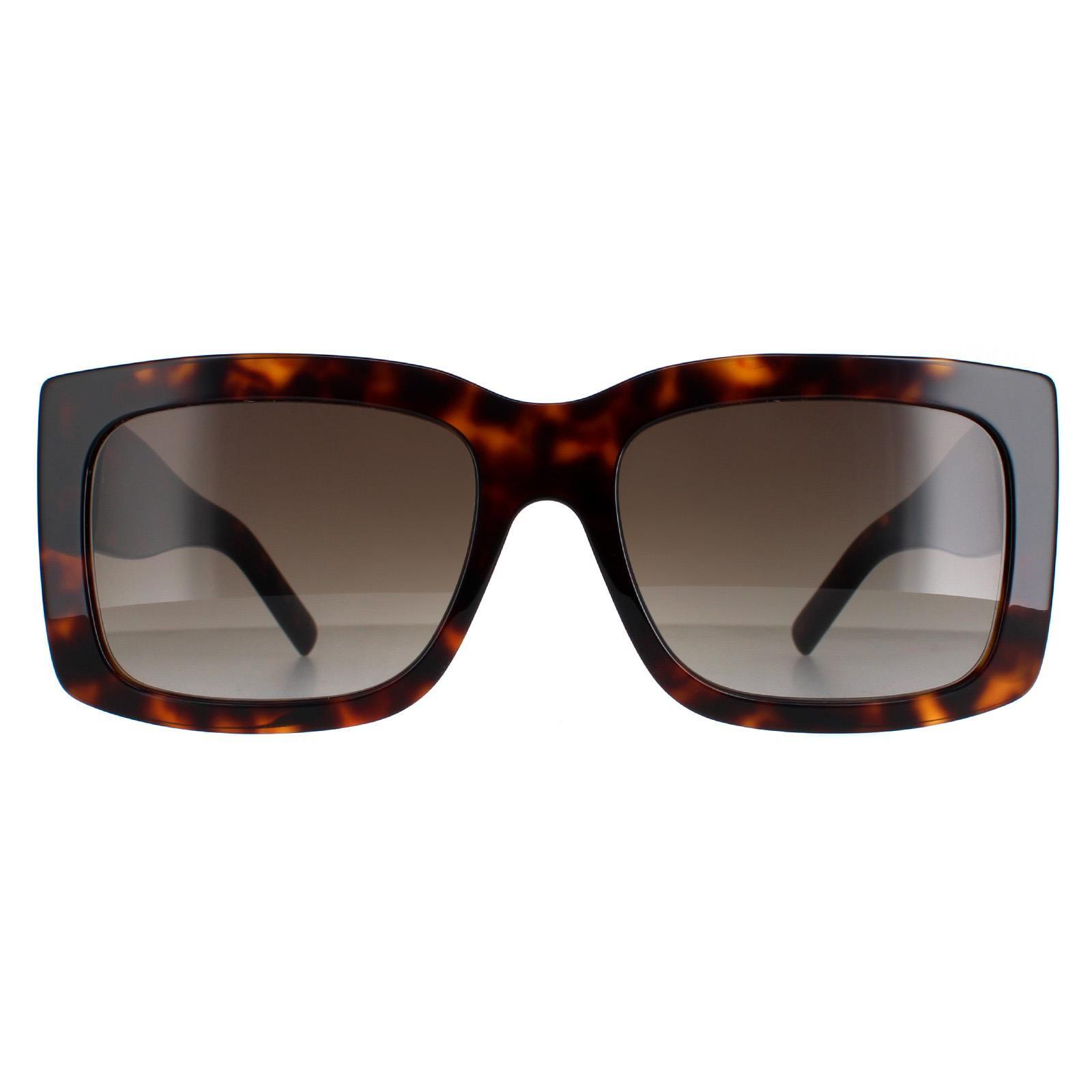 Hugo Boss Rectangle Womens Havana Brown Gradient Sunglasses