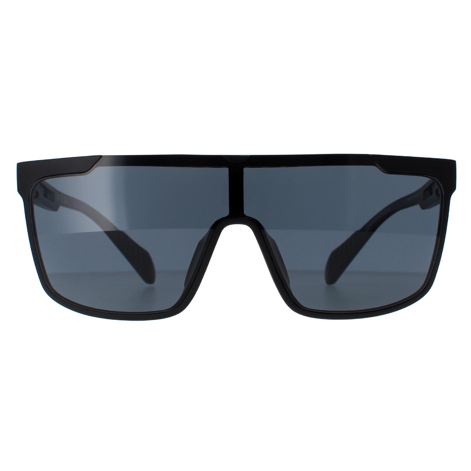 Adidas Shield Mens Matte Black Smoke Polarized Sunglasses