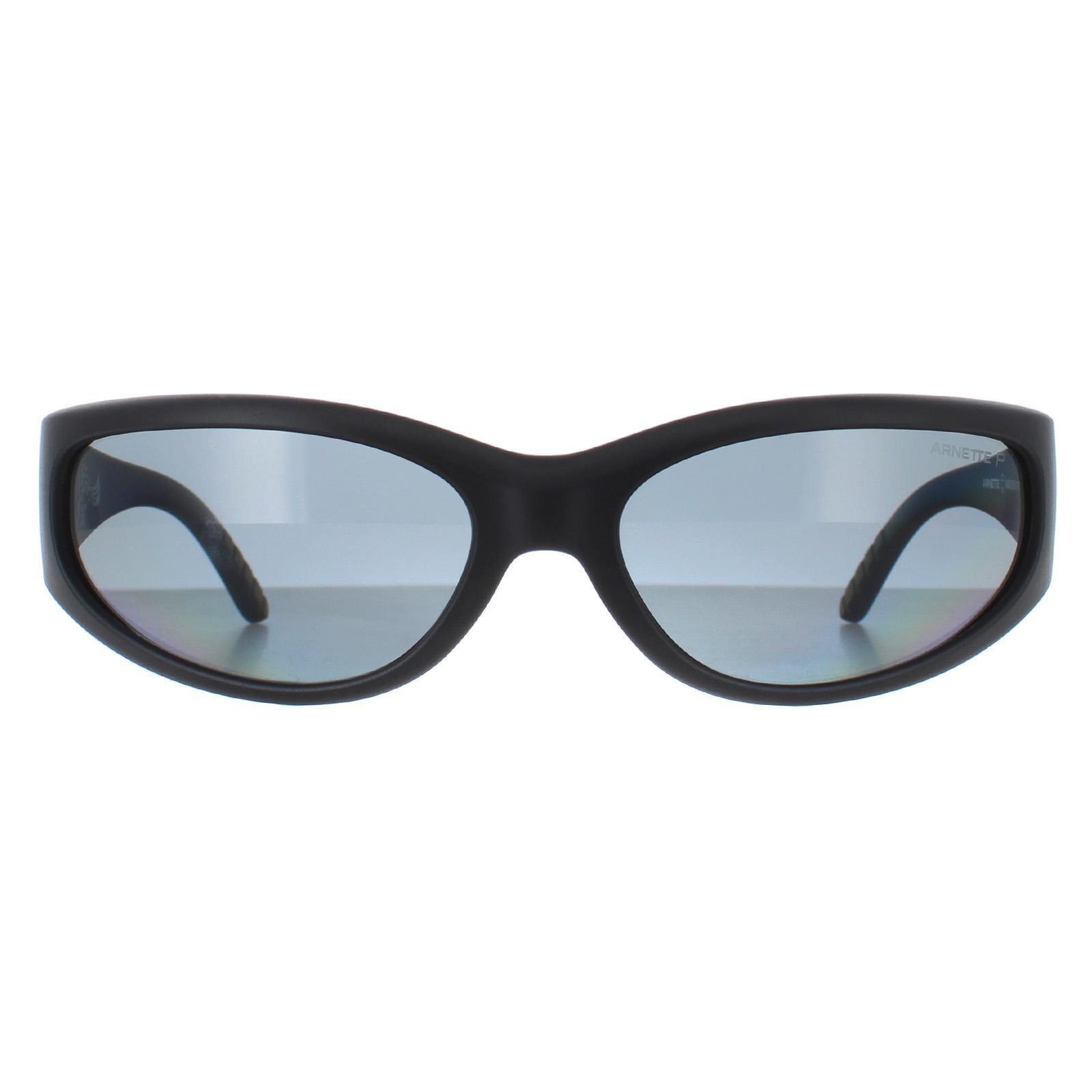Arnette Oval Unisex Matte Black Dark Grey Polarized AN4302 Catfish