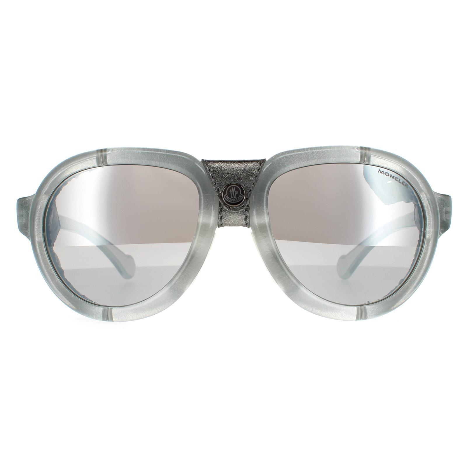 Moncler Oval Mens Grey Smoke Mirror Sunglasses