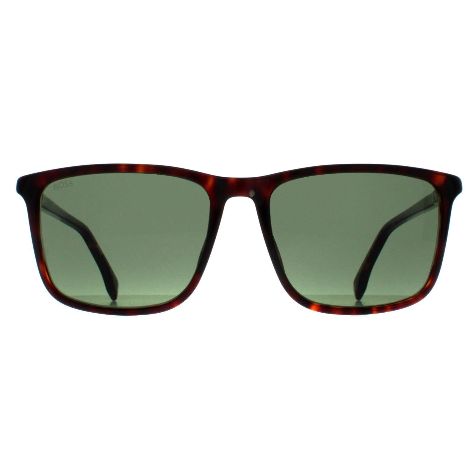Hugo Boss Rectangle Mens Havana Green BOSS 1434/S