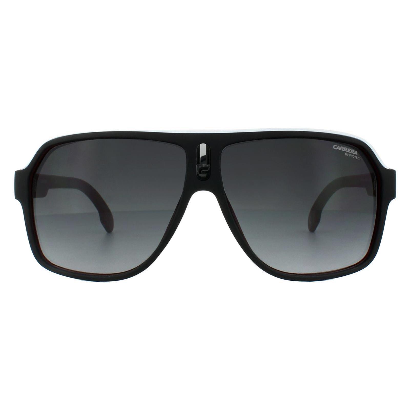 Carrera Aviator Unisex Black White Red Dark Grey Gradient Sunglasses