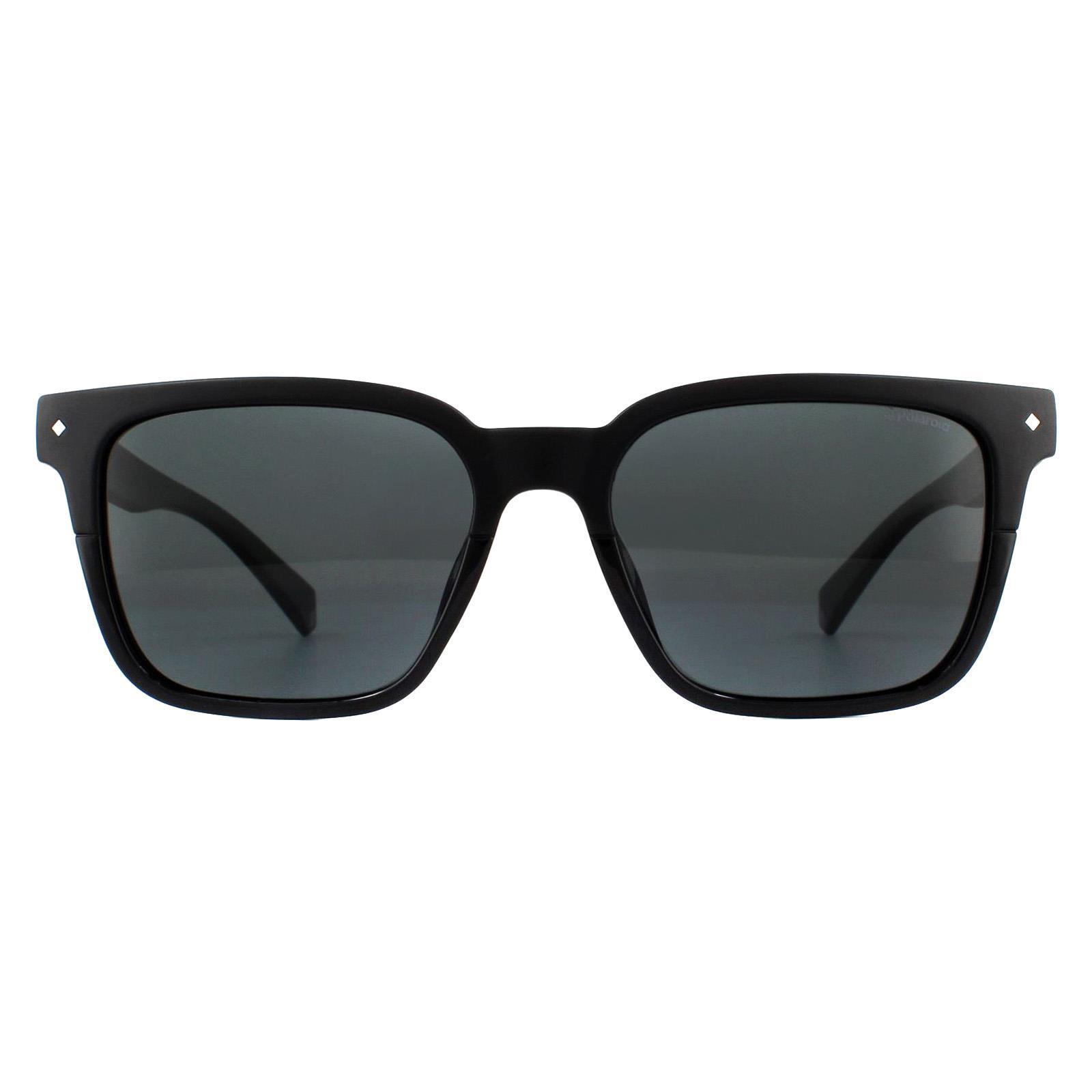 Polaroid Square Unisex Black Grey Polarized Sunglasses