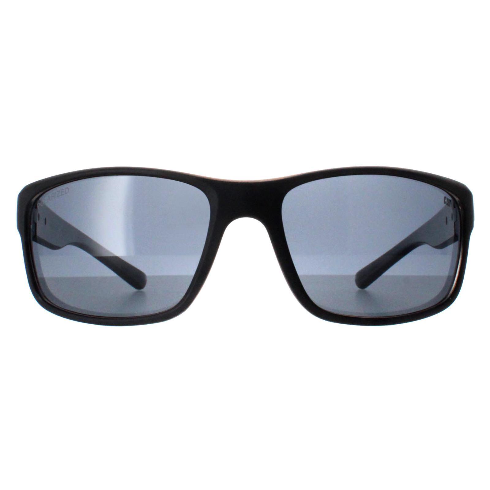 Caterpillar Wrap Mens Matte Black Grey Polarized CTS-8019