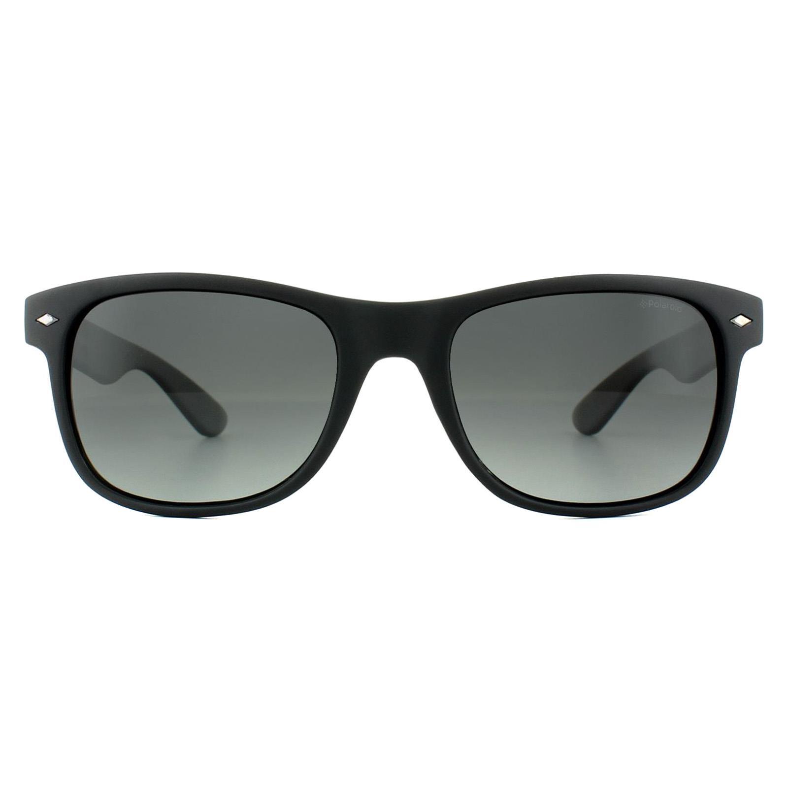 Polaroid Rectangle Unisex Matt Black Smoke Grey Gradient Polarized Sunglasses
