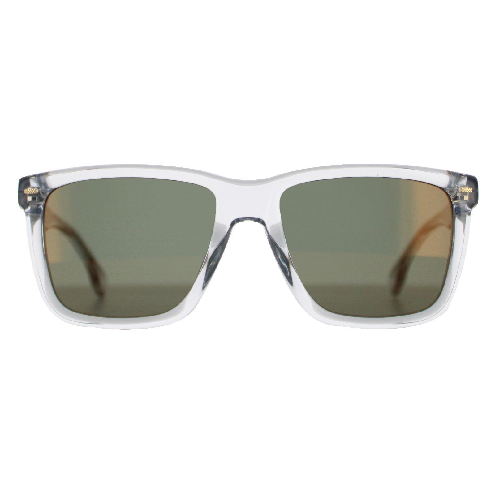 Hugo Boss Square Mens Transparent Grey Green Gold Mirror BOSS 1317/S