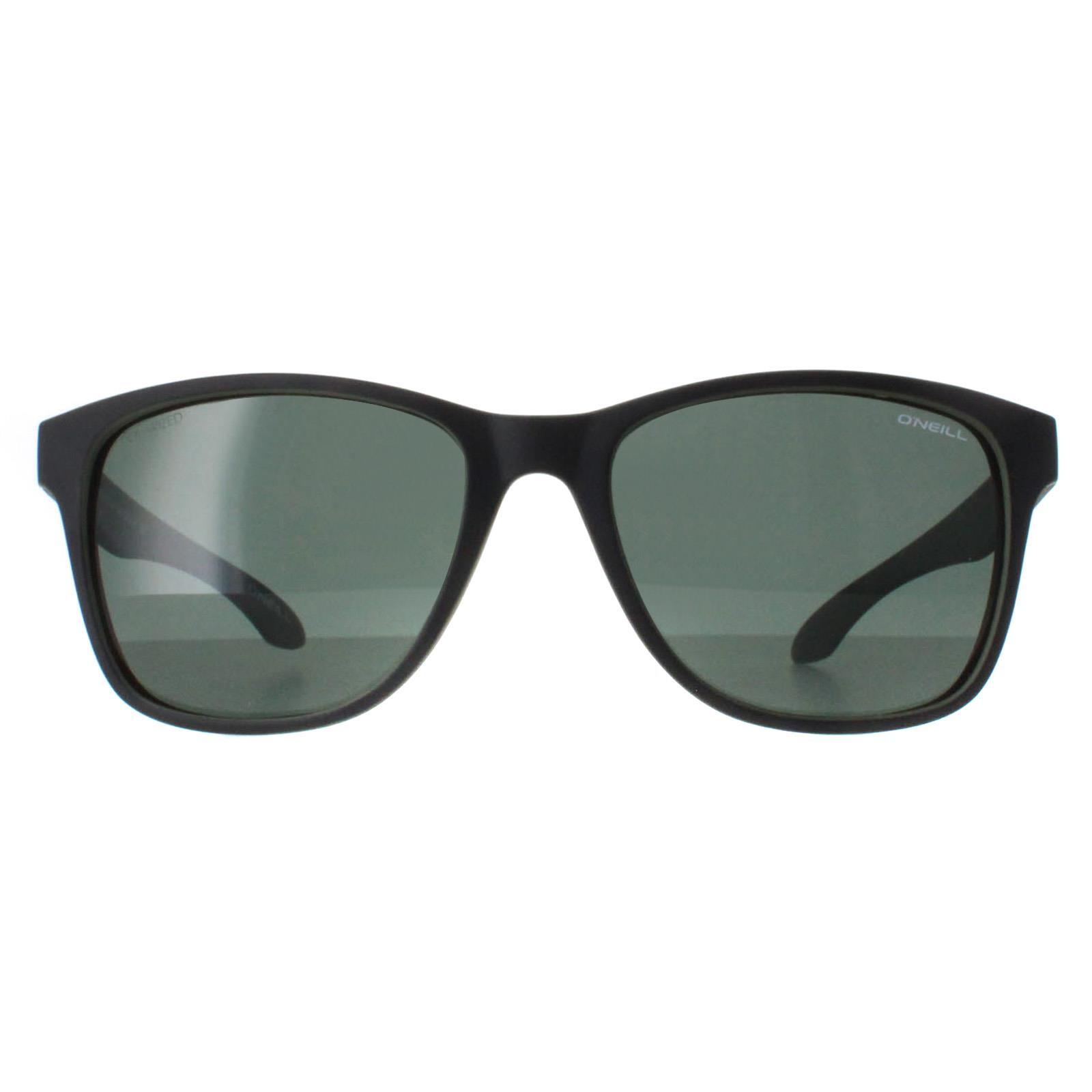 O'Neill Square Mens Matte Black Green Green Polarized Offshore