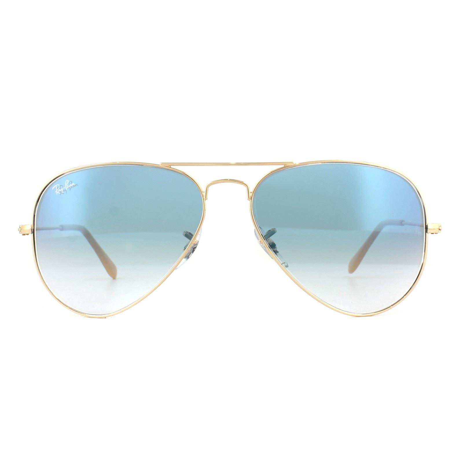 Ray-Ban Aviator Unisex Gold Gradient Blue Sunglasses