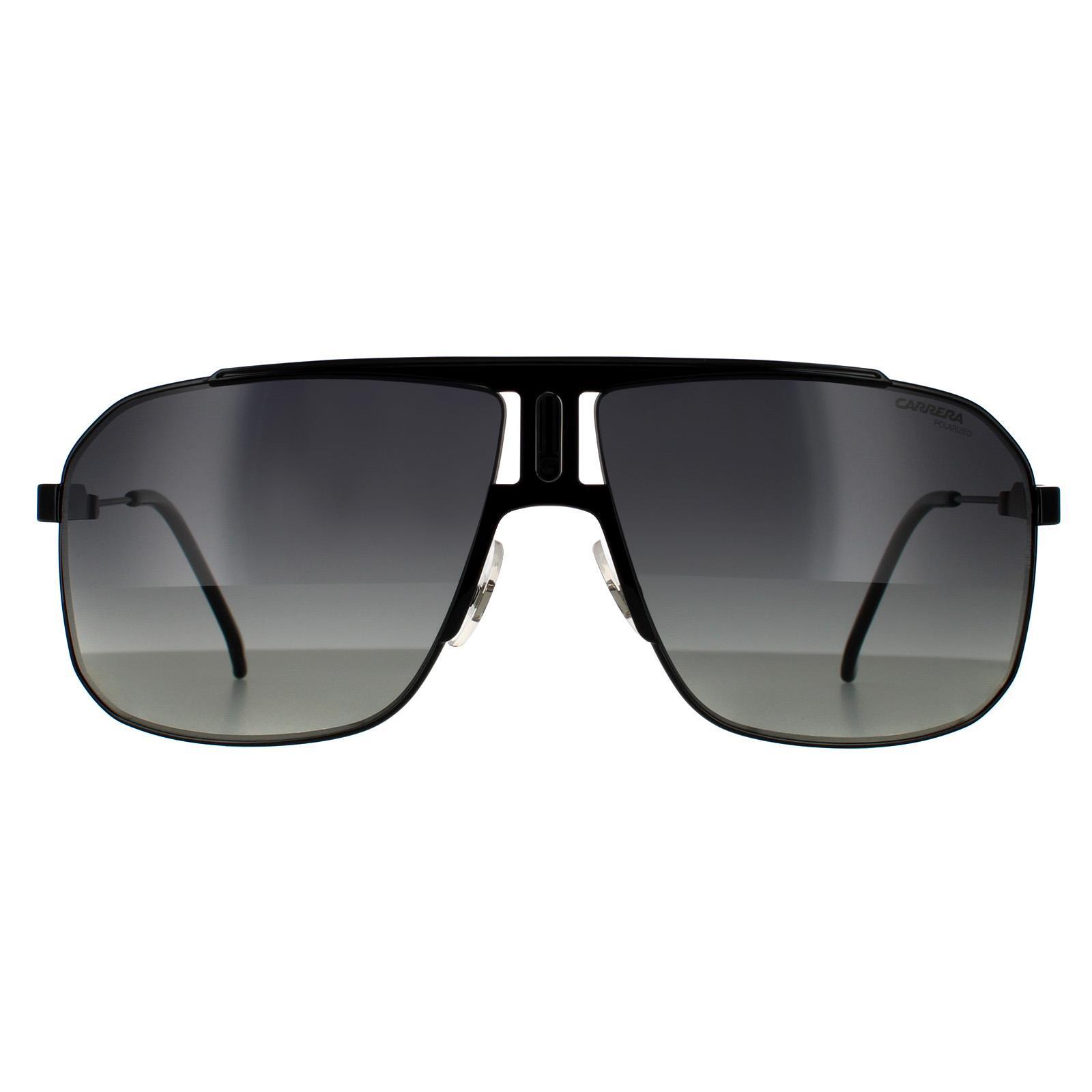 Carrera Rectangle Mens Black Grey Gradient Polarized Sunglasses