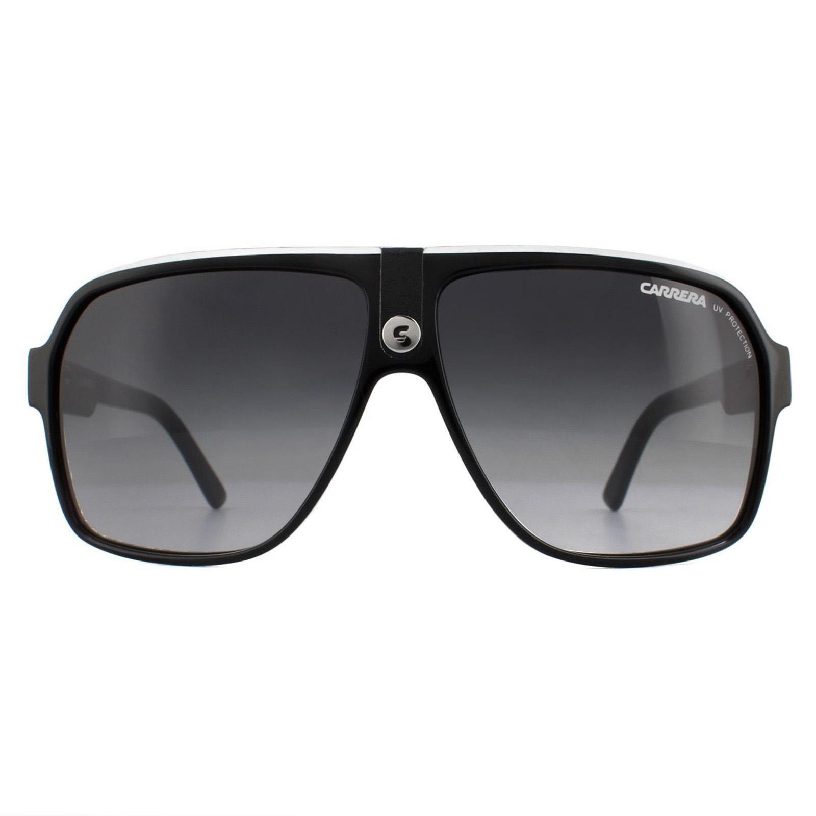 Carrera Aviator Unisex Black and White Grey Gradient Sunglasses