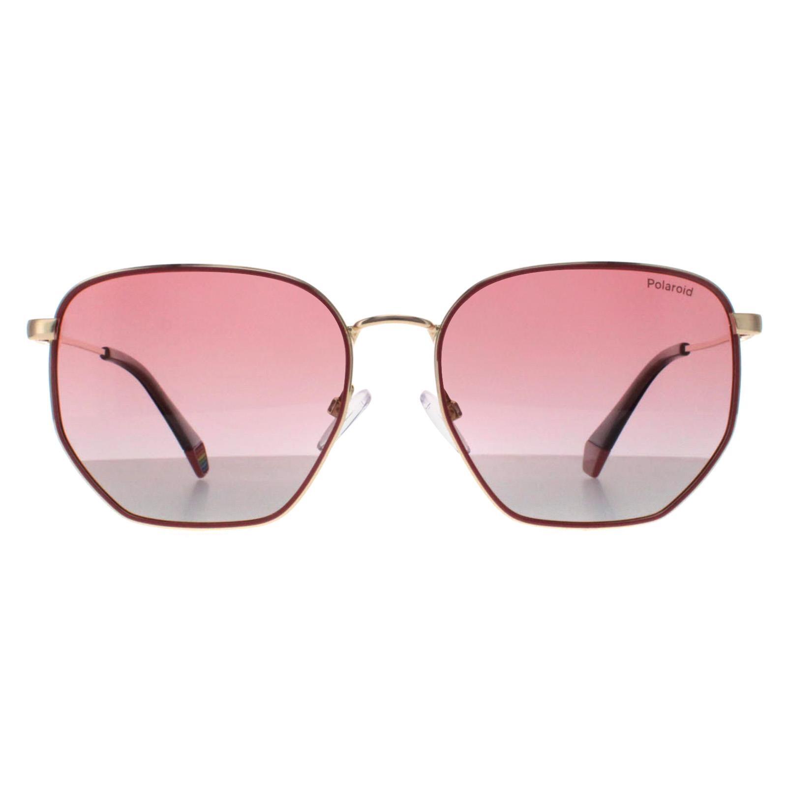 Polaroid Square Unisex Gold Pink Pink Gradient Polarized PLD 6214/S/X