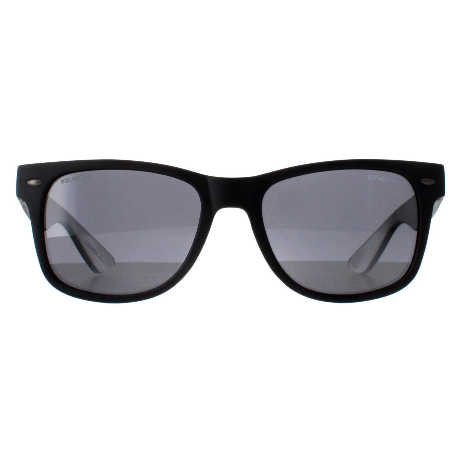 O'Neill Rectangle Womens Matte Black Dark Grey Polarized Sanya
