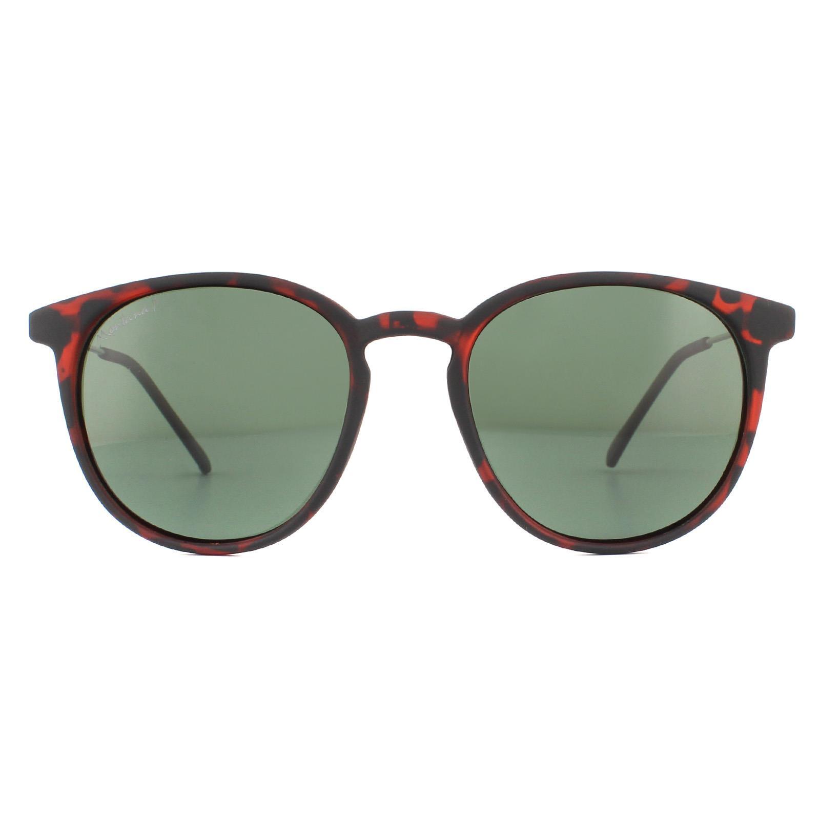 Montana Round Unisex Brown Turtle Rubbertouch G-15 Green Polarized Sunglasses
