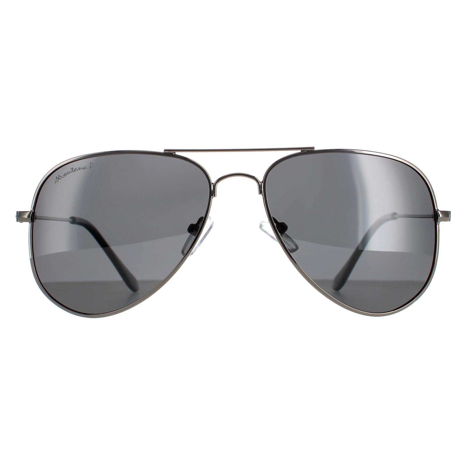 Montana Aviator Unisex Gunmetal Smoke Grey Polarized Sunglasses