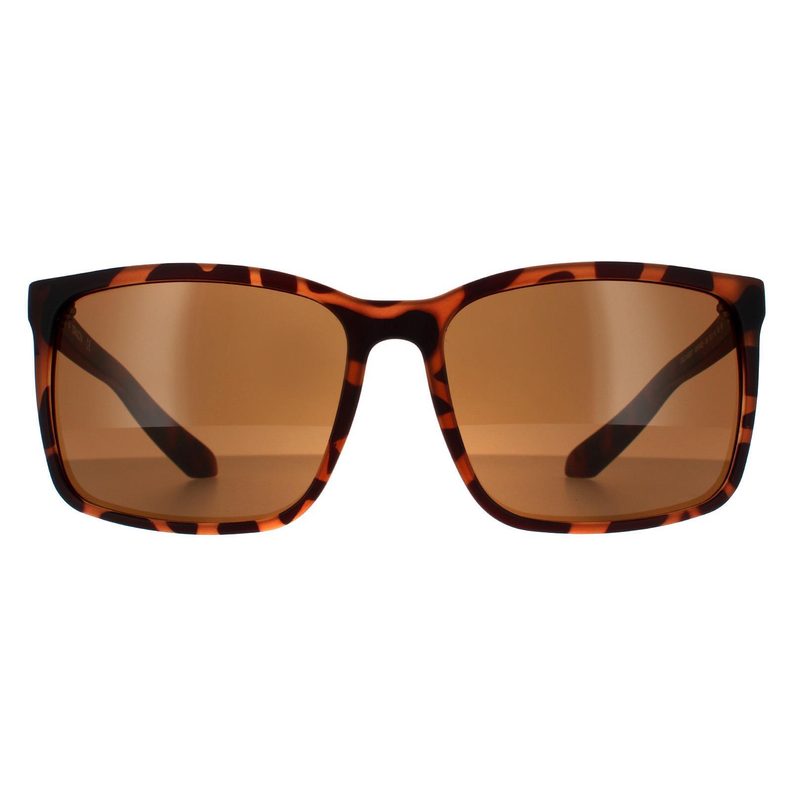 Dragon Square Mens Matte Tortoise Bronze Sunglasses