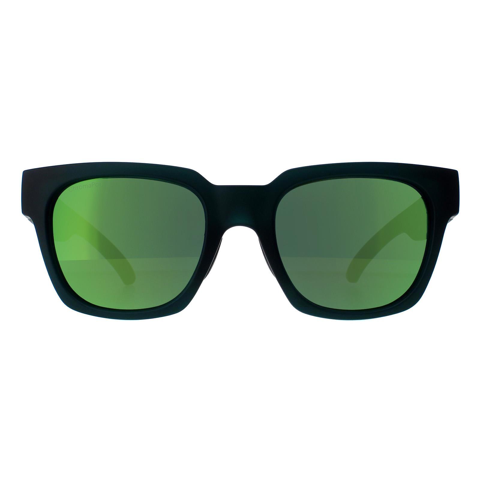 Smith Square Unisex Matte Green Green Mirror Sunglasses