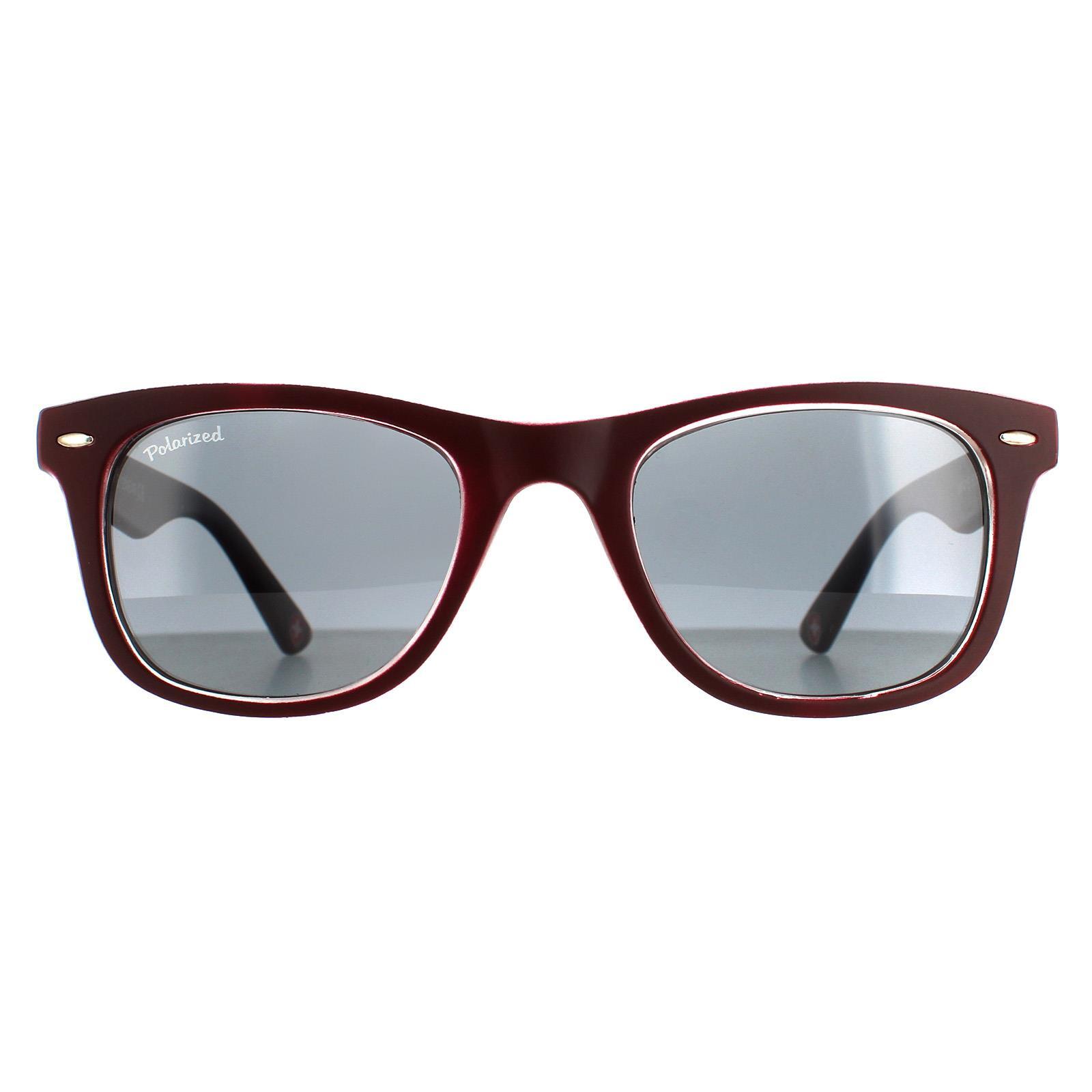 Montana Square Unisex Burgundy Rubbertouch Grey Polarized Sunglasses