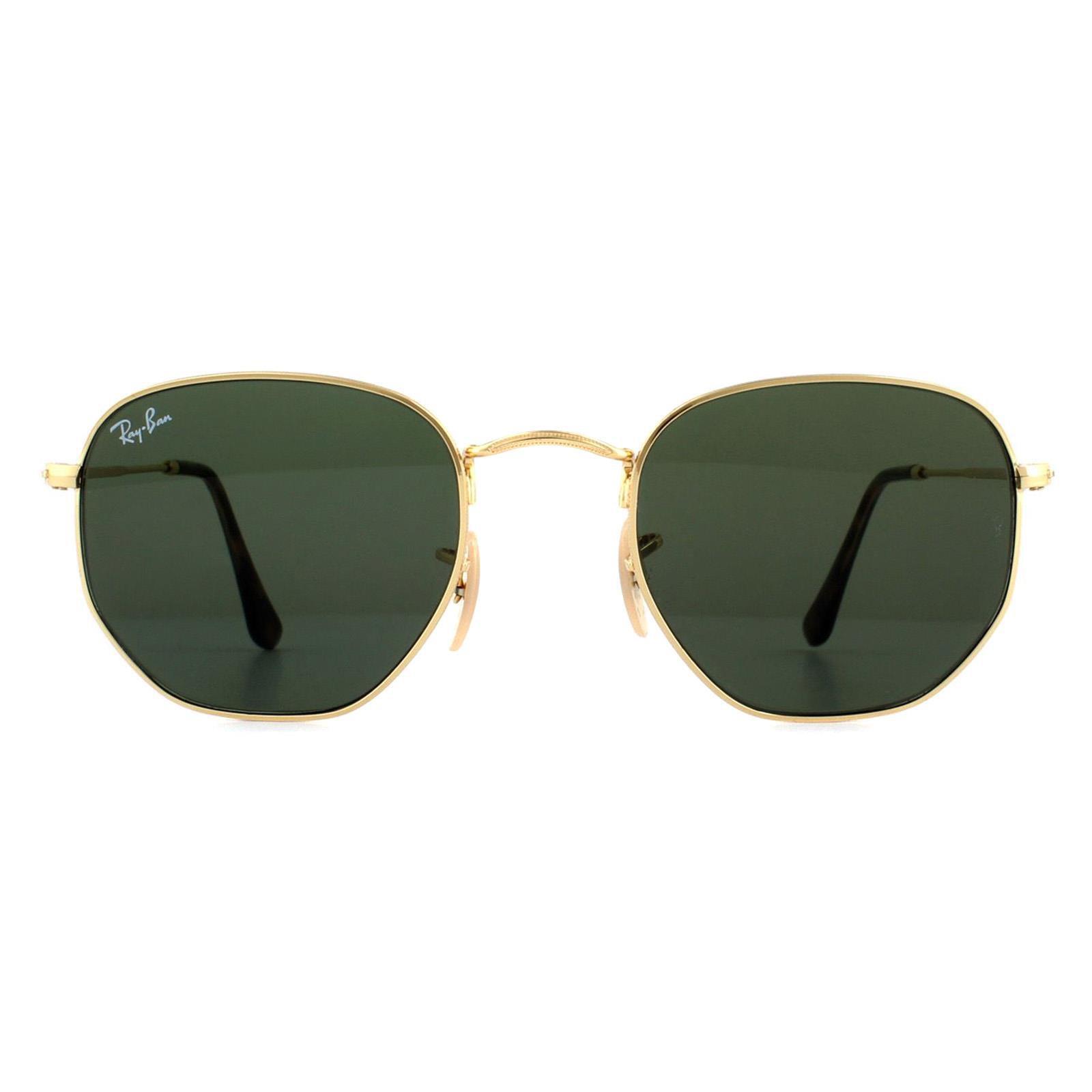 Ray-Ban Square Mens Gold Green G-15 Sunglasses